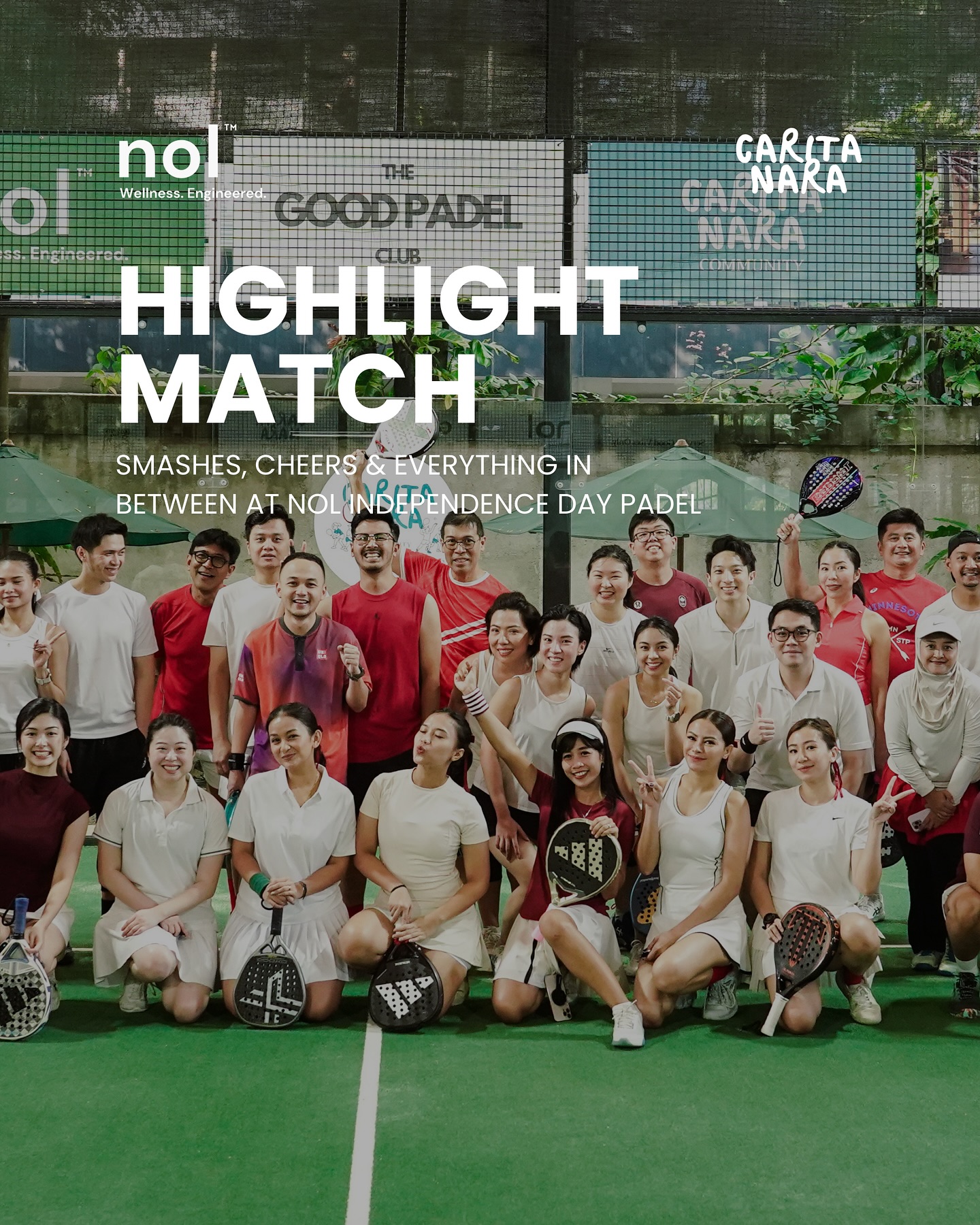 From the first serve to the final point, our Nol Independence Day Padel tournament was all about energy, teamwork, and celebration.
We kicked things off with a goodie bag packed with surprises, fueled up with Nol Drinks, and pushed through intense rallies on court. The spirit didn’t stop there—Independence Day games kept everyone moving, while great food and community made it a day to remember.
Shoutout to our partners who made it possible, and to every player who gave their all. Victories were claimed, bonds were built, and champions were crowned.
main sponsor:
@drinknol
other sponsors:
@baksolapangantembak1972
@manzo.jkt
@rejoui.clinic
@lebahbiruofficial
@ouri.mindcare
@oatdaily
@morulaivf_jakarta
@titestudio_
@wholechips
This is more than just a game—it’s the spirit of playing together.
#PadelIndonesia #PadelLife #NolPadelTournament #IndependenceDayGames #PadelCommunity #PadelJakarta #JakartaEvent