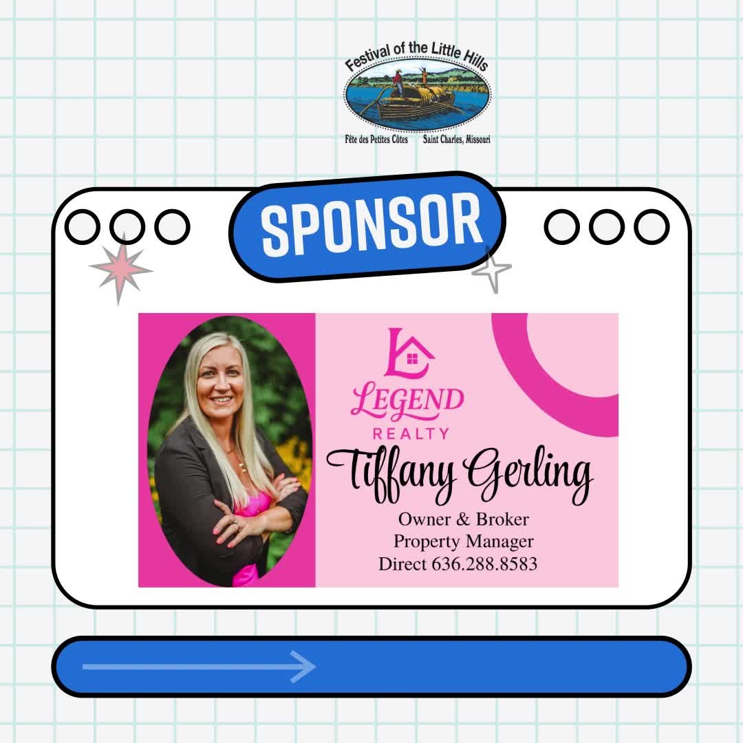 Thank you, Legend Realty, for your support of the Festival of the Little Hills. We’re grateful for your partnership! https://bit.ly/47or19D
August 15-17, 2025
www.festivalofthelittlehills.com
#festivalofthelittlehills #stcharles #missouri, #crafts #food #artfestival #craftfestival