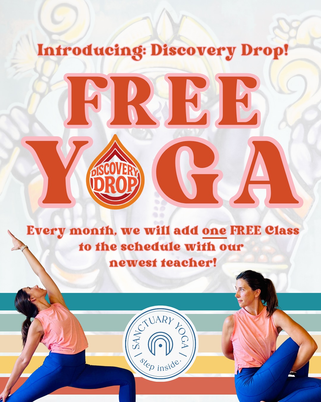 Introducing our very first DISCOVERY DROP! 🙌
Ready to try something new, for FREE? 🆓
Every month, we’re making it easier for you to discover a new teacher on our schedule with one completely free class. 🥳
This month, our Discovery Drop is Caroline Rossini’s class on Thursday, September 4th at 8:45am! 💧
You may know Caroline as a dedicated student at Sanctuary since 2016, a member of our community who has been on her own beautiful yoga journey. Now, she’s stepping into the role of teacher, bringing her empowering, welcoming, and playful style to the mat.
We’re so excited to have her on the team and can’t wait for you to experience her class.
Go snag your spot for free using the link in our bio! 🔗