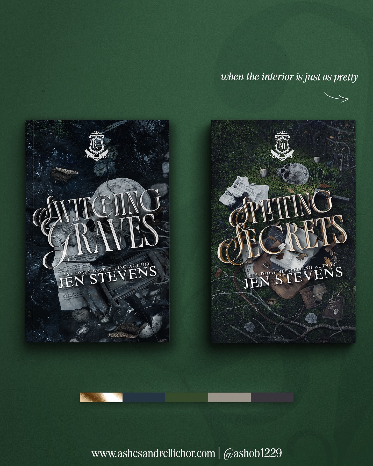 I’ve been working to catch up on the many projects that were pushed back due my move last month. Which means banning social media from myself as much as possible lol. It’s like a big black hole.
I post primarily my cover design work but for some projects/clients I also design interior images and assets that are cohesive with the cover as well. These are assets that they then use in their formatting as most of these clients format themselves. @authorjenstevens is fantastic at her interior work and her #gothicacademia duet has my favorite interior work to date.
Custom Interior pages and headers, crest designs, paragraphs dividers/break icons, title pages, additional custom image pages,Custom 3D Typography and full scene designs, you name it this duet has it.
#Ashesandvellichor #ashesandvellichordesigns #bookcoverdesigns #freelancer #freelancecoverdesign #photoshopcc #graphicdesign #graphicdesigner #bookdesigner