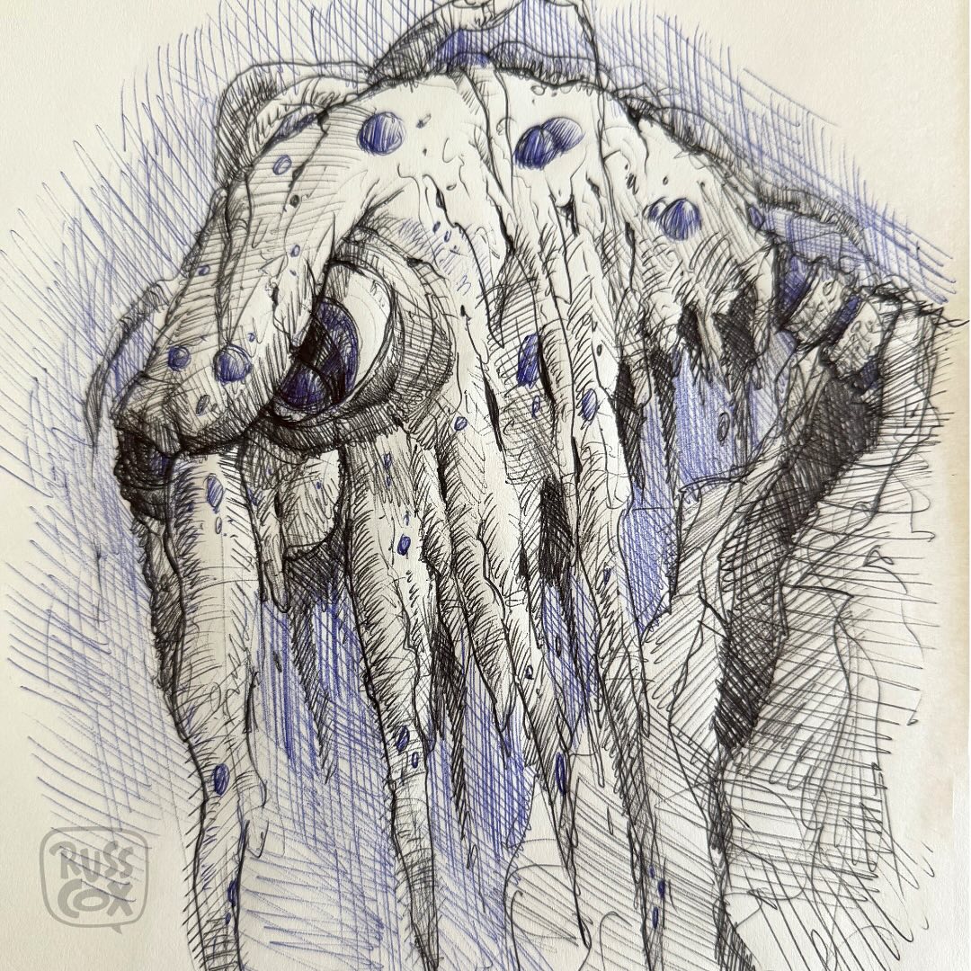 Another silly creature appeared on my copier paper this week. It was drawn with ballpoint pens. #doodle #sketch #sketchbook #pen #ballpointpen #creaturedesign #creature #monster #character #characterdesign #kidlit #kidlitart #instaartist #instaillustrator