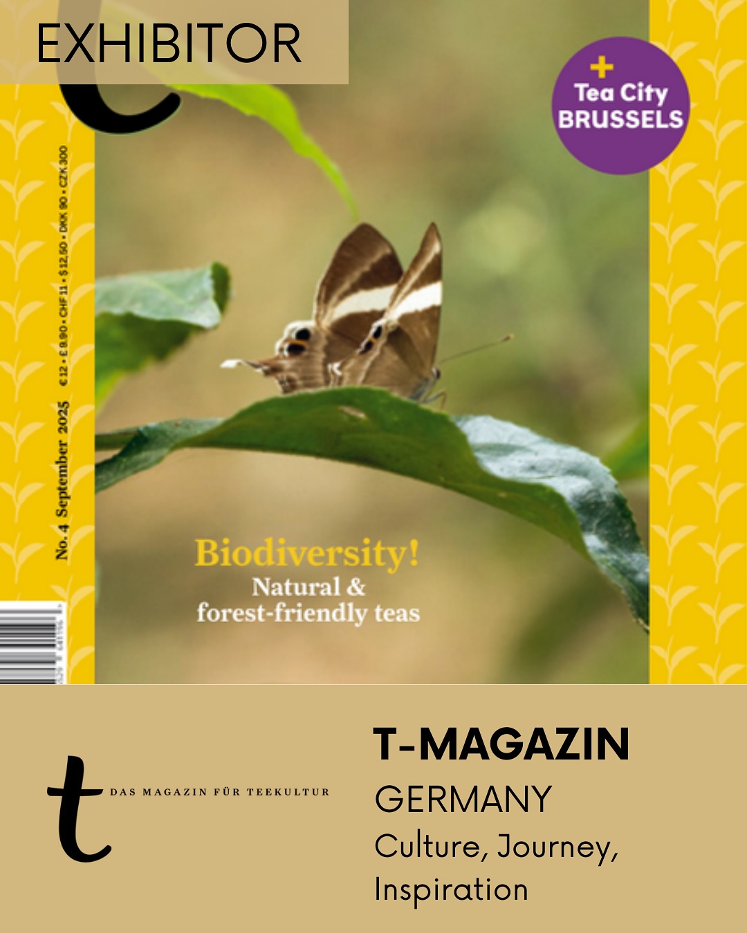 ✨ NEW EXHIBITOR – T-MAGAZIN ✨
📍 Germany
Culture – Biodiversity – Inspiration
T-Magazin, the independent magazine dedicated to tea culture, will present its brand-new issue, fresh off the press, at the Brussels Tea Festival®.
The cover story explores biodiversity: how can tea be cultivated in ways that nurture forests, plants, fungi, and animals? This issue highlights pioneering approaches such as Forest Friendly Tea.
It also dives into other topics, including Brussels itself: once known mainly for beer and chocolate, the city is now home to matcha bars, gong fu tearooms, and ceramic studios, making it a surprising haven for tea lovers.
As Magritte might suggest, what seems to be just a cup is in fact a world of cultures, encounters, and stories.
🗓️ September 28, 2025 – 10 am to 6 pm
🏛️ Flagey – Brussels
🎟️ Tickets available via link in bio
—
✨ NOUVEL EXPOSANT – T-MAGAZIN ✨
📍 Allemagne
Culture – Biodiversité – Inspiration
T-Magazin, le magazine indépendant consacré à la culture du thé, dévoilera au Brussels Tea Festival® son tout nouveau numéro, tout juste sorti de presse.
L’histoire de couverture est consacrée à la biodiversité : comment cultiver le thé en harmonie avec les forêts, les plantes, les champignons et les animaux ? Cette édition met en lumière des initiatives pionnières, comme le Forest Friendly Tea.
On y trouve aussi d’autres récits, dont un focus sur Bruxelles elle-même : longtemps connue pour la bière et le chocolat, la ville est désormais un lieu où fleurissent bars à matcha, salons Gong Fu et ateliers de céramique, révélant une scène du thé étonnamment vivante.
Comme Magritte, T-Magazin nous rappelle que ce que l’on croit voir, une simple tasse, cache un monde de cultures, de rencontres et de récits.
🗓️ 28 septembre 2025 – 10h à 18h
🏛️ Flagey – Bruxelles
🎟️ Billetterie en ligne dans la bio
#ThisIsNotAFestival #MagritteSpirit #BTF2025 #Flagey #CeciNestPasUnFestival #EspritMagritte #brusselsteafestival #brusselsteafestival®