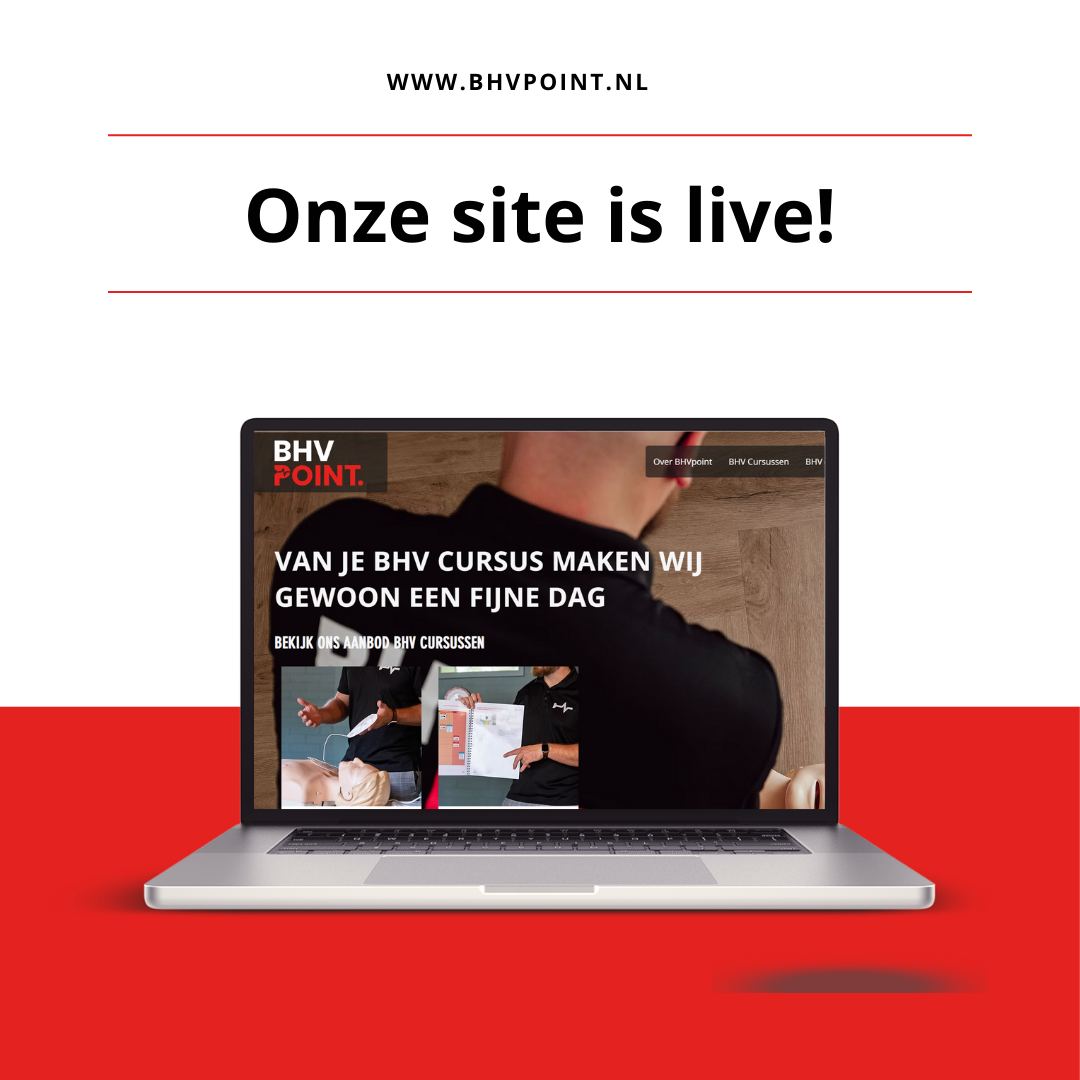 YES! De website is live 🎉
Vanaf nu boek je op onze website direct een training, staat er allerlei belangrijke praktische informatie rondom BHV, reanimeren en eerste hulp, en vind je antwoorden op al je vragen.
Klik op de link in bio en neem een kijkje! Laat je ons weten wat je ervan vind? Vinden we leuk!
#bhvtraining #bhvvoorbedrijven #bhvputten #veiligheidvoorop #BVHpoint