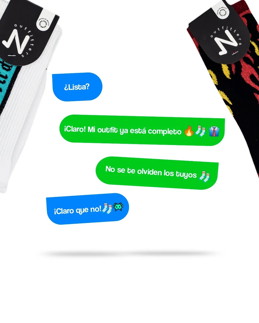 🧦🔥👽 Combínalos como quieras: On Fire y Get It Done, el dúo perfecto de nuestra Baddies collection.
#urbanoutfits #estiloúnico #Nomaoutfitters #calcetinescondiseño