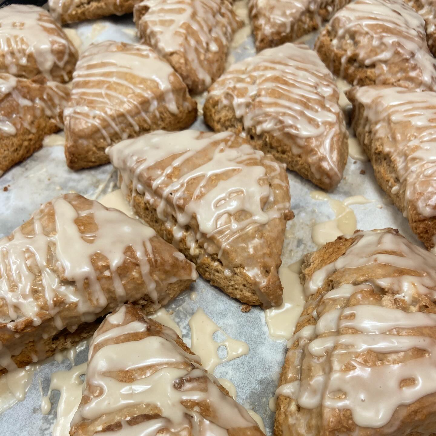Putting these cinnamon maple scones on the menu bc school starting back means FALL.