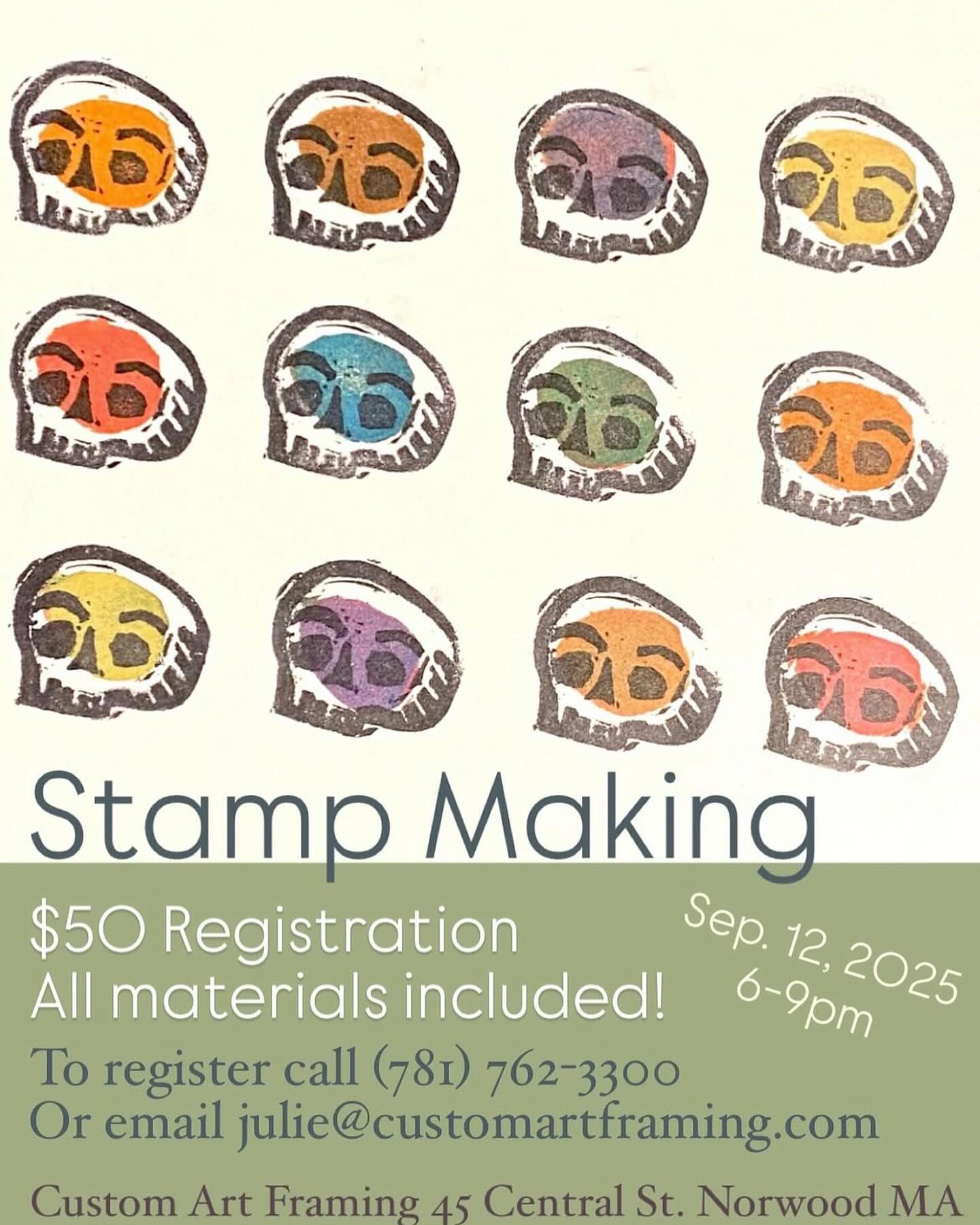 Another fun and creative class coming up!
#stampclass #holyrollerpress #customartframing #stampmaking #norwoodma #becreative #learnsomething #dosomethingfun