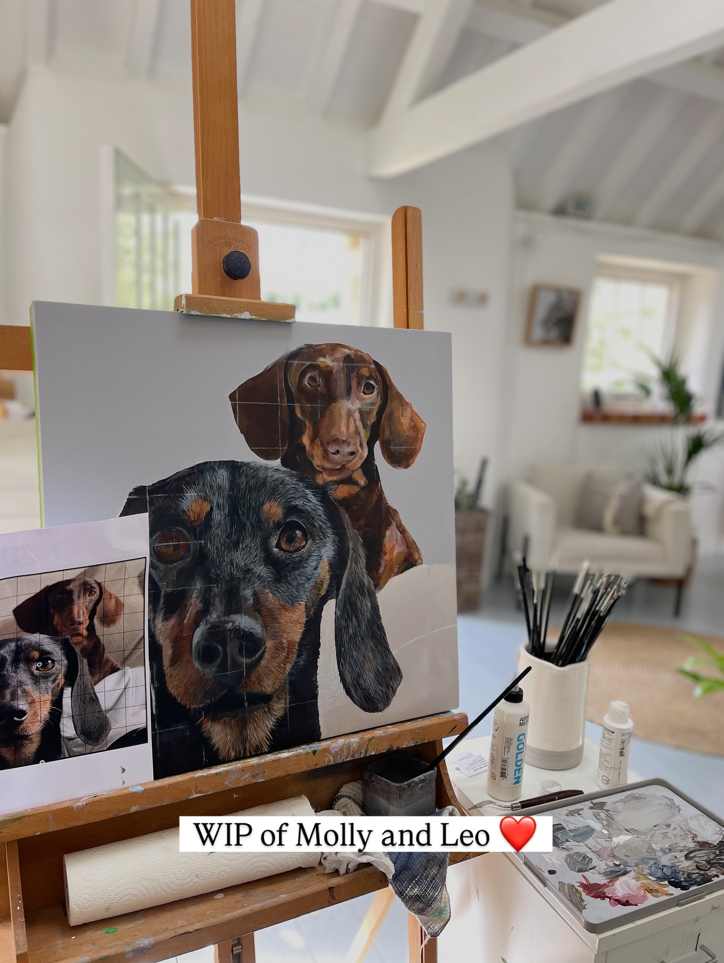 I currently have six work in progress paintings in my studio. I’m hoping to complete all of them for the @peacockartstrail but the reality is, they will all probably be in various stages of completion! 🙃
Here is the one I have on my easel this morning.