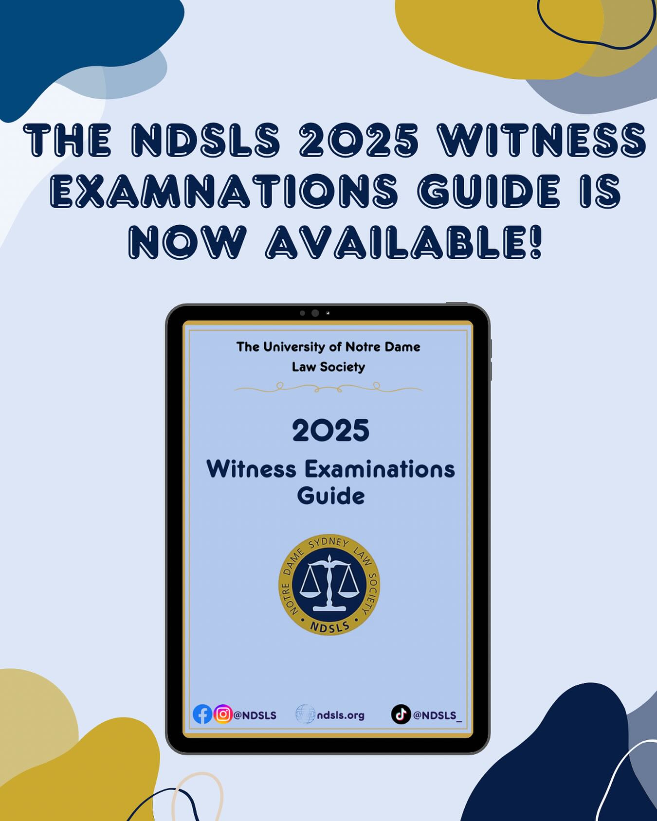 THE NDSLS 2025 WITNESS EXAMINATION GUIDE IS NOW AVAILABLE!
The NDSLS Witness Examination guide is designed to help students navigate NDSLS competitions and all aspects of witness examinations!