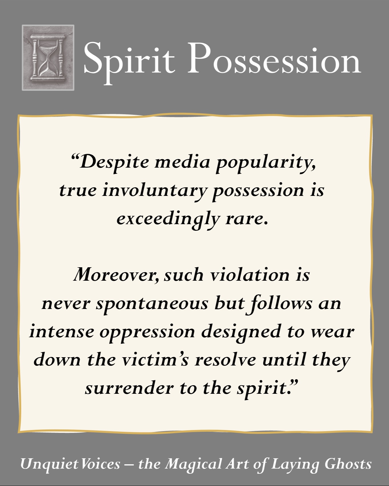 There is an important differentiation between voluntary possession, which plays a role in many cultures and magical traditions, and what is termed as involuntary or unwanted possession. The latter is much rarer and is more likely to be caused by a human spirit than some other type of entity. The misdiagnosis of spirit possession is just one of the many errors that can lead to poor handling of situations and lead to greater harm.
#spiritpossession#hauntings#paranormalinvestigation #ghosts#demonology#ritualmagic