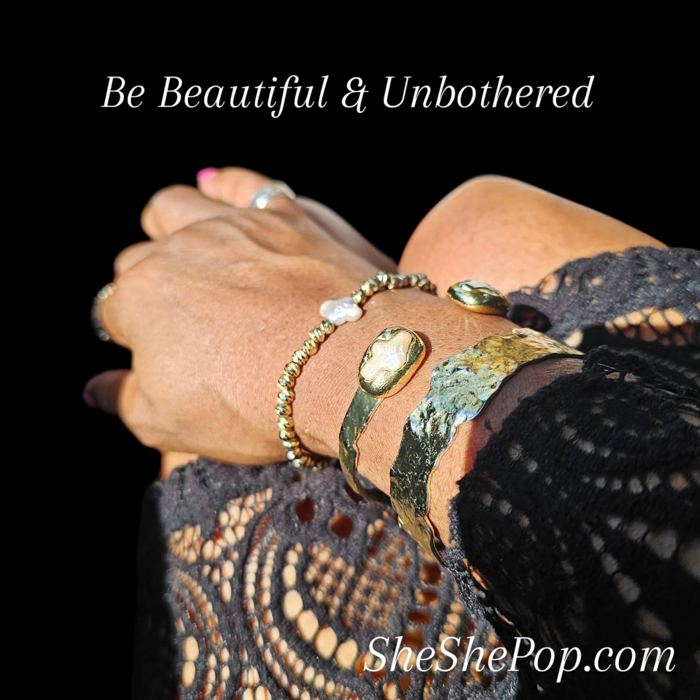 ...while sipping a tall flute of sparkling juice ✨️ 🥂 at brunch...
We'll just stay Beautiful & Unbothered over here 💛✨️
...On This Self Care Sunday.
18K Gold Plated luscious bracelets, rings, earrings, and necklaces - flawless jewelry & gemstone looks with ease.
XOXO SheShePop.com
#selfcaresundayvibes #ootdlooks #luxejewelrydesigns #sparkleandspoiled #18kplatedjewelrylooks #18kplatedgold #chicandclassy