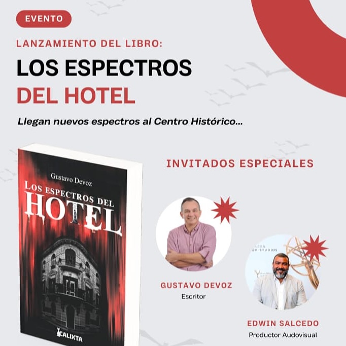 📖PRESENTACIÓN DE LA NOVELA “LOS ESPECTROS DEL HOTEL”📖
#martesderecomendarlibros
🎉🤩La recomendación de este libro viene hoy con invitación. Todos están invitados a la presentación que realizará su autor, Gustavo Devoz, este jueves 28 de agosto, a las 6:30 de la tarde, en el salón Eréndira del Claustro La Merced.
👻🫨La historia cuenta una serie de hechos inverosímiles que se presentan en un hotel que
funciona en una vieja edificación del siglo XVII.
🎖️Esta novela recientemente fue premiada por el Instituto de Cultura y Patrimonio de Cartagena, IPCC.
🔖👌🏼Sin duda, lectura y buen plan para quienes les gusta la literatura y las historias paranormales.
Agéndate desde ya 📍
#lecturarecomendada #LosEspectrosDelHotel #GustavoDevoz #historiasparanormales #lachazarecomiendalibrosbuenos