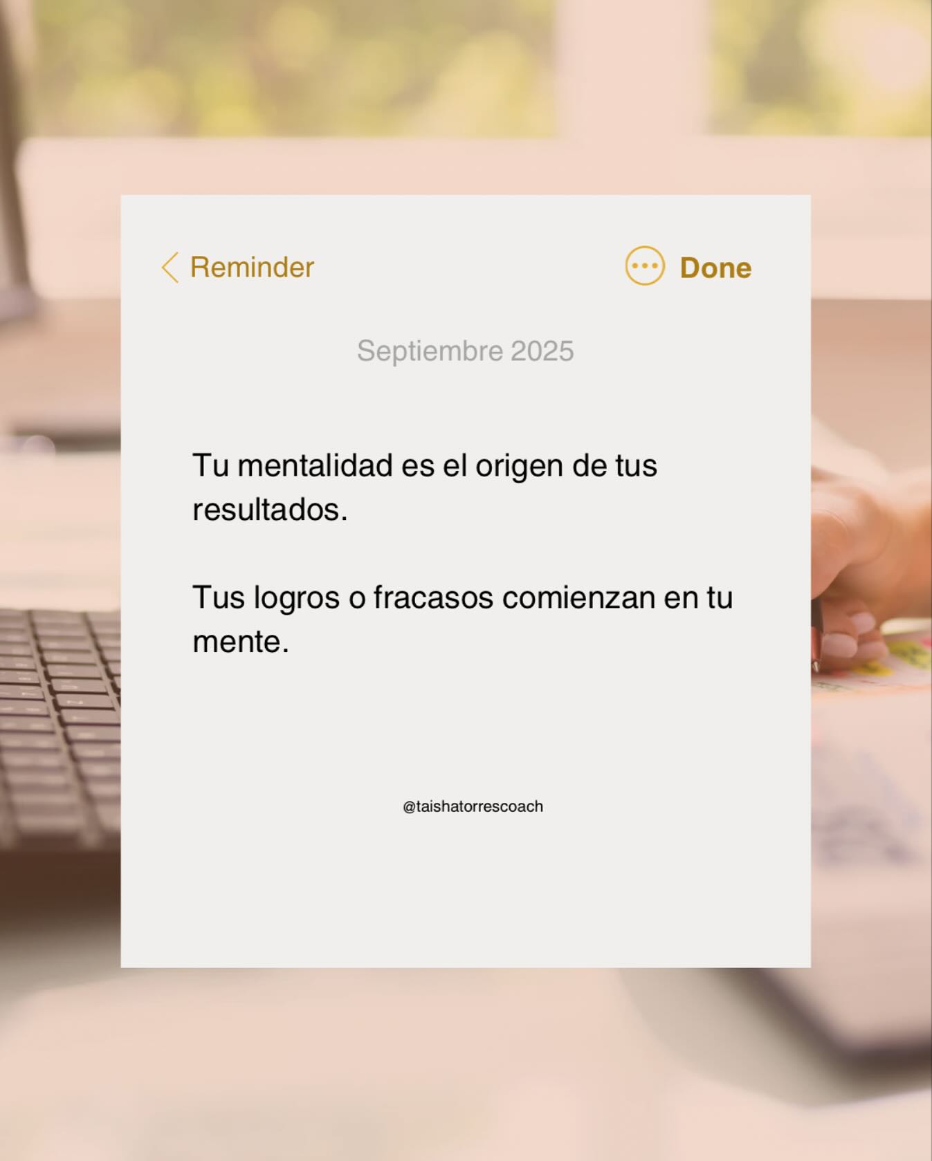 🧠 El poder de tu mente define el rumbo de tu vida.
Lo que piensas se convierte en lo que sientes, y lo que sientes dirige las acciones que tomas cada día.
Una mentalidad enfocada en el crecimiento y la productividad no solo te da claridad…
🌱 Te ayuda a vencer la procrastinación.
🌱 Te da fuerza para mantenerte constante.
🌱 Te permite transformar metas en resultados tangibles.
La verdad es que ninguna herramienta, agenda o estrategia funciona si tu mente no está entrenada para sostenerla. La productividad empieza adentro, en tu manera de pensar y en cómo eliges responder a los retos.
💡 Estoy considerando abrir un taller online sobre mentalidad productiva, con herramientas prácticas para que entrenes tu mente y multipliques tus resultados.
👉 ¿Te interesaría ser parte de este taller?
Déjame un 💬 en los comentarios o respóndeme “Yo” para saber si te apuntas.
#mujerproductiva #emprendeproductiva #empreproductiva #larutaproductiva #trazalaruta