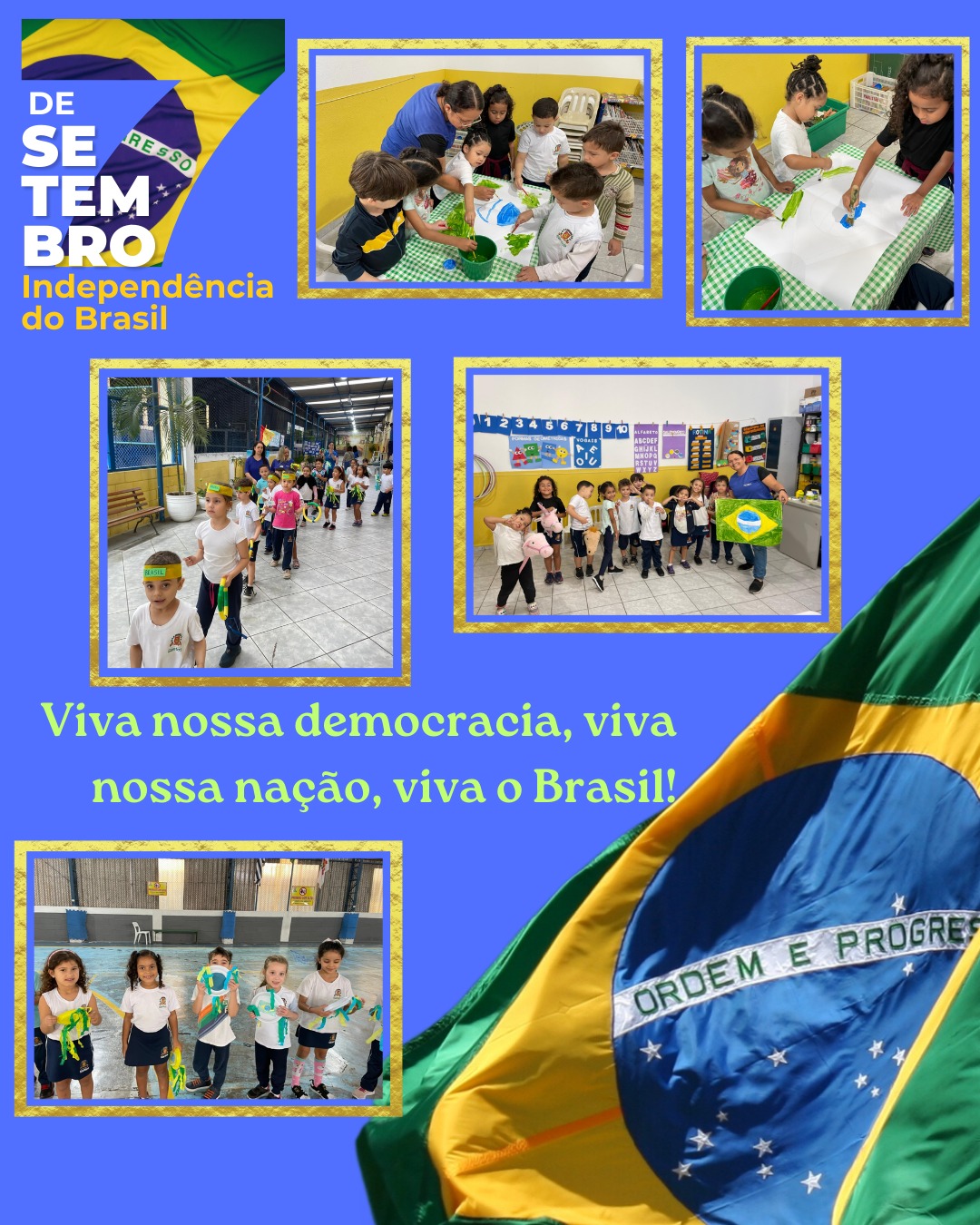 Hoje nossas crianças celebraram o 7 de Setembro, um momento especial para aprender e valorizar a história do nosso Brasil! 🇧🇷✨
#7deSetembro #DiaDaIndependência #EducandarioSantista #amoraobrasil