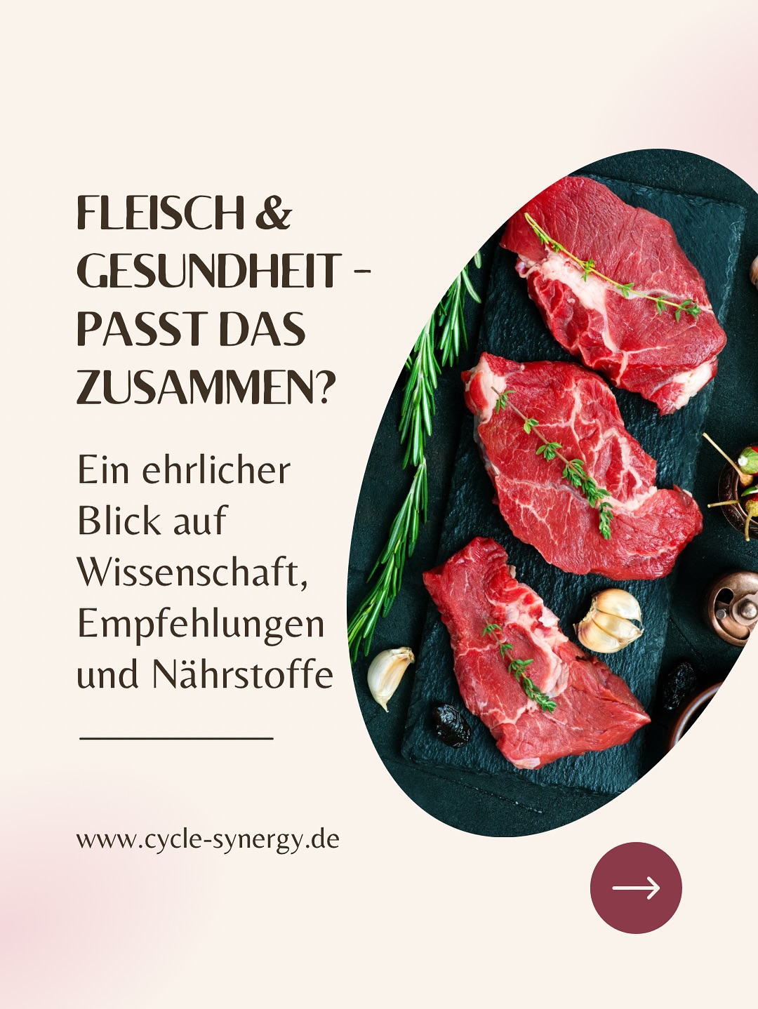 Fleisch und Gesundheit – passt das zusammen? 🥩✨
Viele denken sofort an Risiken oder Verzicht, dabei ist die Realität viel differenzierter: Qualität, Herkunft und Zubereitung machen den Unterschied.
Unverarbeitetes Fleisch liefert wertvolle Nährstoffe wie Eisen, Zink, Vitamin B12, Cholin und essenzielle Aminosäuren – für Blutbildung, Hormonproduktion und Eizellqualität besonders relevant, gerade bei Kinderwunsch.
In meinem neuen Blogartikel gehe ich noch tiefer auf Forschung, Risiken, Nährstoffe und praktische Empfehlungen ein. Außerdem erfährst du:
* Wie Fleisch in eine hormonfreundliche Ernährung integriert werden kann – inklusive Blick auf die mediterrane Ernährung: muss sie wirklich fleischlos sein?
* Wie die DGE-Empfehlungen zu Fleisch einzuschätzen sind und welche Rolle der individuelle Bedarf spielt
* Beispiele aus traditionellen Ernährungsweisen und Urvölkerkost, die tierische Lebensmittel bewusst und ausgewogen einbeziehen
📖 Den ganzen Artikel findest du auf meinem Blog (oder kommentiere „Fleisch“, dann sende ich dir den Link zu).
Und jetzt interessiert mich: Wie integrierst du persönlich Fleisch in deine Ernährung? Teile deine Erfahrungen gerne in den Kommentaren! 💬
#fleischundgesundheit #zyklusgesundheit #kinderwunschernährung #hormonfreundlicheernährung #nährstoffversorgung