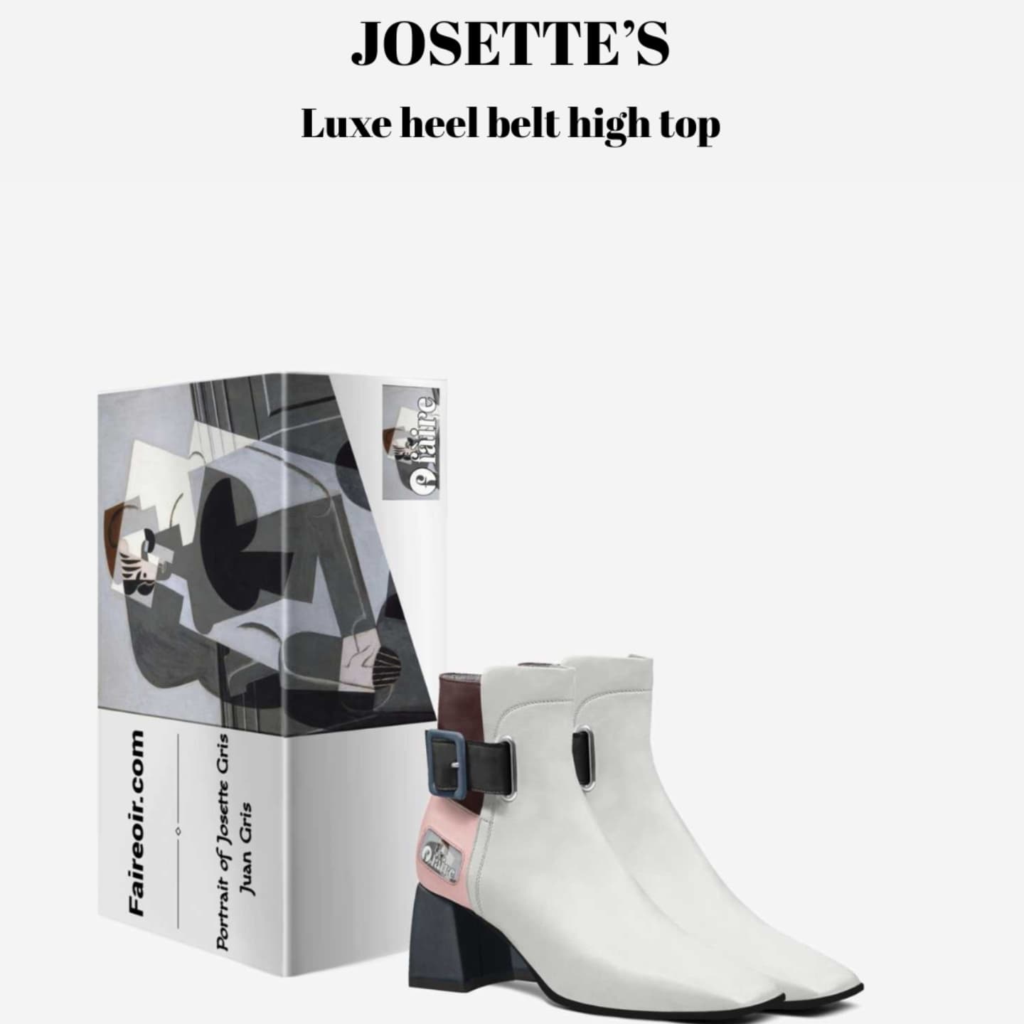 Josette is a handcrafted limited-edition boot made in Italy from pristine leather.
It features refined Italian panels, an oversized belt, a 7 cm square heel, and a bold logo on the side.
Each pair comes with a numbered Limited Edition Certificate (#EP3699)
and premium collector’s packaging with custom print and magnetic closure.
Exclusively available in very limited quantities.