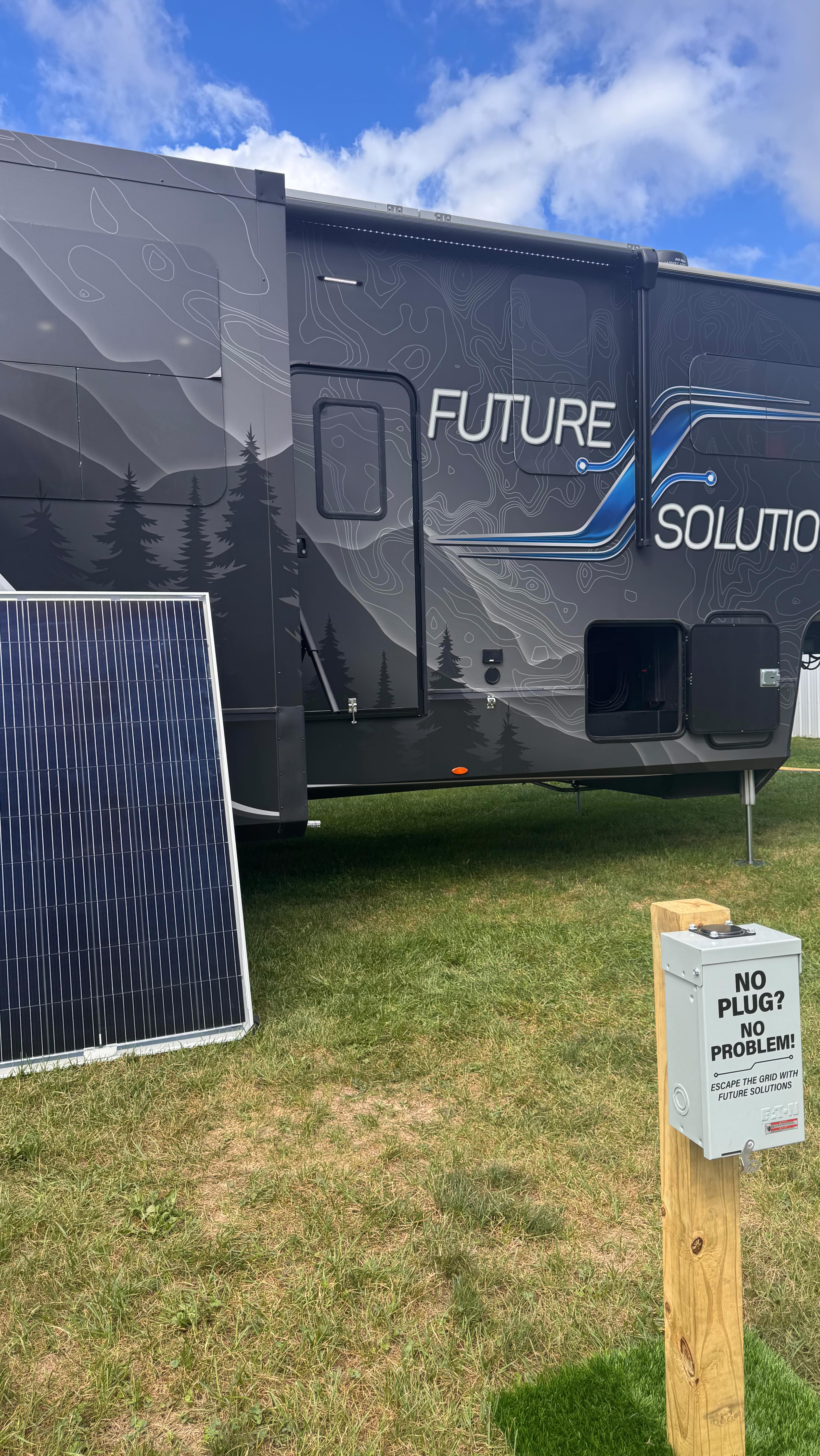 Solar Come say hi and check out our off grid mobile power solutions at the 2025 Grand Design rally. We’ll see you there! #futuresolutionsupfit @granddesignrv