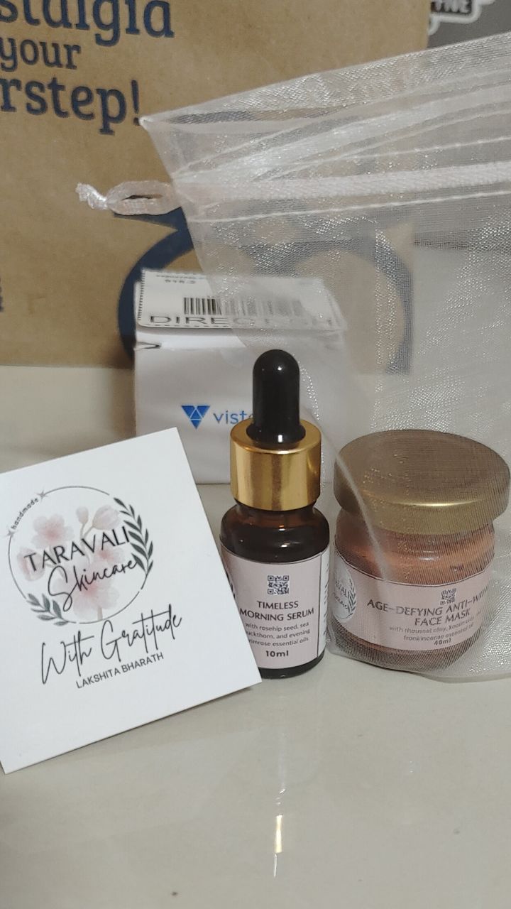 From the very first time I met @doryndiary , I knew Taravali had found its home. 💛
Today I made her a fresh batch of the Timeless Morning Serum and the Age-Defying Anti-Wrinkle Face Mask, blended the same way I’d cook for family, fresh and full of care. 🫶
Every single order is made like this, not stocked on shelves, not waiting in stores.
Just like home-cooked food, this is fresh homemade skincare, from my kitchen to your skin, with love. ✨
With gratitude,
Lakshita Bharath