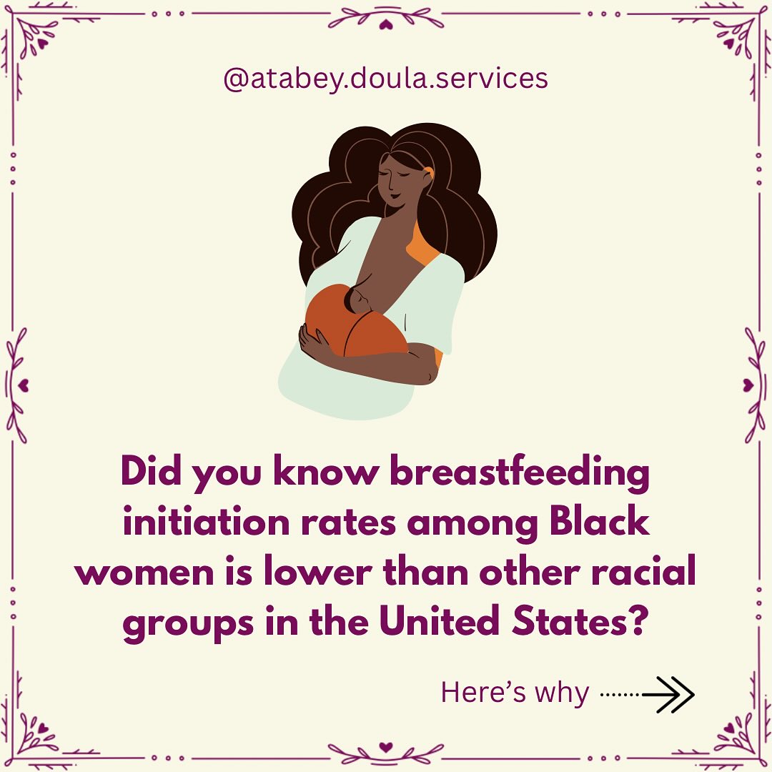 Know your history. Know your story. It’s so important to question why you do, what you do. Breastfeeding has been the way of feeding babies and children since the beginning of time.
So ask yourself, why has this changed within the last century? My hope is that, for the women who want to breastfeed, being able to identify the barriers to breastfeeding will be the first step in that journey.
Historical Trauma: During the antebellum period (1812 – 1861), enslaved Black women were forced into the role of a wet nurse, breastfeeding their enslavers children, taking away the opportunity for the same Black women to prioritize breastfeeding their own children.
Lack of Support: Black women face insufficient education and support from health care setting where there are also a low number of Black lactation professionals. Breastfeeding is a communal practice and groups like @birthfromtheearth & @chocolatemilkcafe host lactation support groups where you can get support from peers and professionals.
Discrimination: Black women are more likely to work in locations with inadequate accommodations for pumping along with facing more pressure to return to the workplace sooner after giving birth.
#blackbreastfeedingweek #blackwomenbreastfeed #worldbreastfeedingmonth
