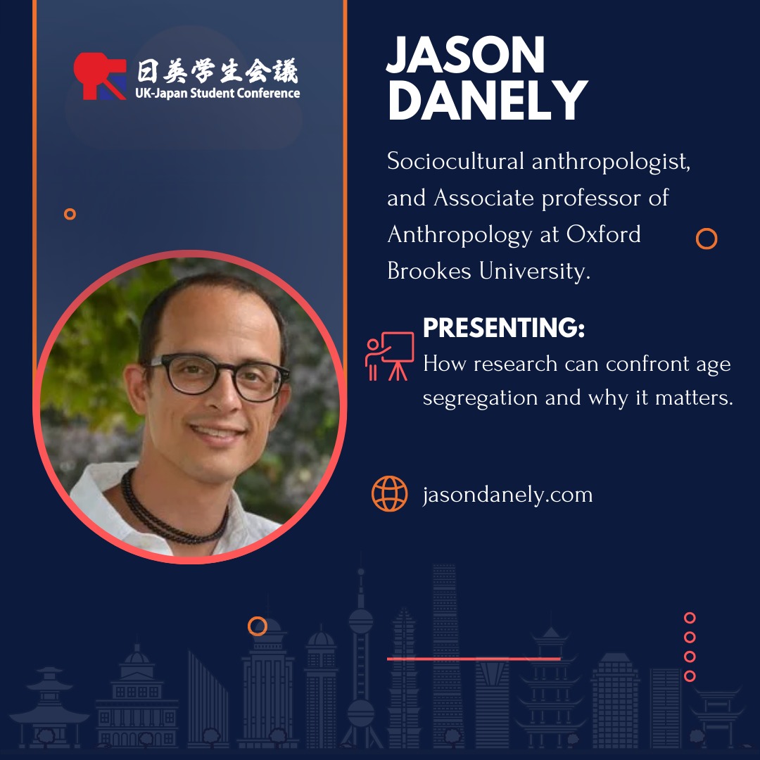 Meet the Speaker ①
Introducing our first speaker in the 2025 line-up, Jason Danley from Oxford Brookes University!
Professor Jason Danley is a Sociocultural anthropologist, and Associate professor of Anthropology at Oxford Brookes University. He first visited Japan more than 30 years ago, and never looked back. He has been a student and research fellow at Keio University, Kyoto University, and the Tokyo Metropolitan Institute of Gerontology, where he worked on projects about the ritual life of Japanese older people, unpaid family care of frail older people, and most recently, the lives of formerly incarcerated older people.
He is the author of several books, including; 'Aging and Loss: Mourning and Maturity in Contemporary Japan' (2014) , 'Fragile Resonance: Caring for Older Family Members in Japan and England' (2022), and 'Unsettled Futures: Carceral Circuits and Old Age in Japan' (2024). He has taught several courses about contemporary Japanese culture since 2011, on topics such as: socially marginalised groups, health and the body, fantasy, and popular culture.
He is currently Associate Professor of Anthropology at Oxford Brookes University.
Visit his personal website: jasondanely.com