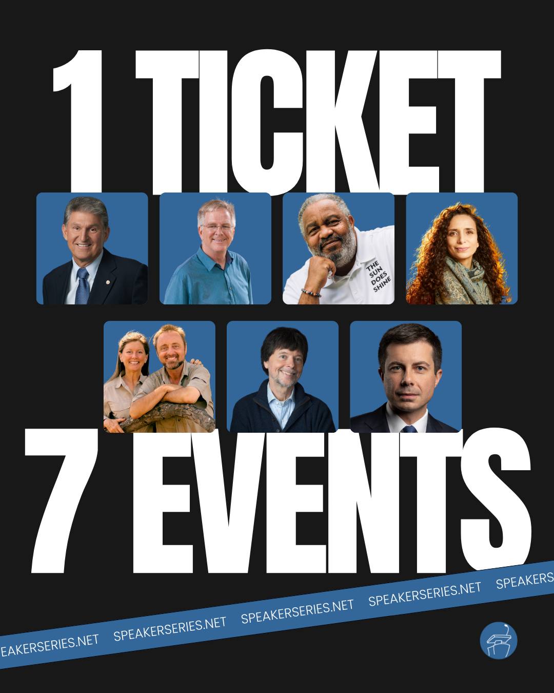 1 ticket gives you access to 7 incredible speaking events.
From global affairs to groundbreaking science, powerful storytelling to personal triumph—this year’s lineup brings it all.
Senator Joe Manchin · Rick Steves · Anthony Ray Hinton · Frans Lanting & Christine Eckstrom · Ella Al-Shamahi · Ken Burns · Secretary Pete Buttigieg
Subscribe now and become part of the MPSF community: speakerseries.net