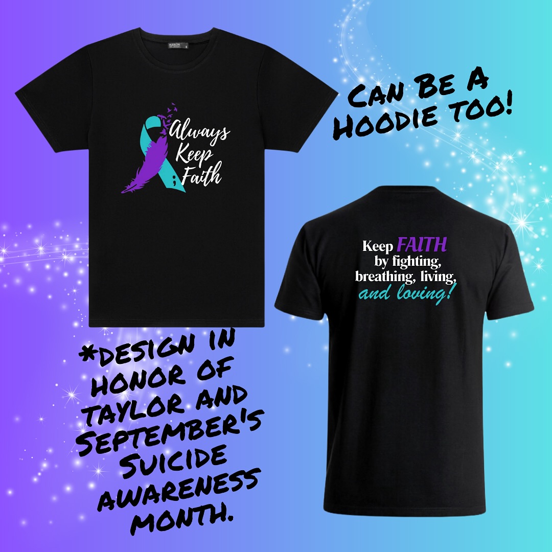 White, black, white with black trim and lilac shirts available 💜
Toddler & Youth 2T-YXL $18
XS-XL $20
2XL $22
3XL $24
((Shirts fit true to size))
Jess is wearing a S
Monster is wearing an XS
Black t-shirt with vinyl
::DM: Color, address && size::
** No altering designs**
If you are a new customer to us please go and DM your address to Always Keep Faith.
•$8 flat rate shipping for 1 or more items•
We take Venmo (Always Keep Faith Venmo) or Cash at pick-up