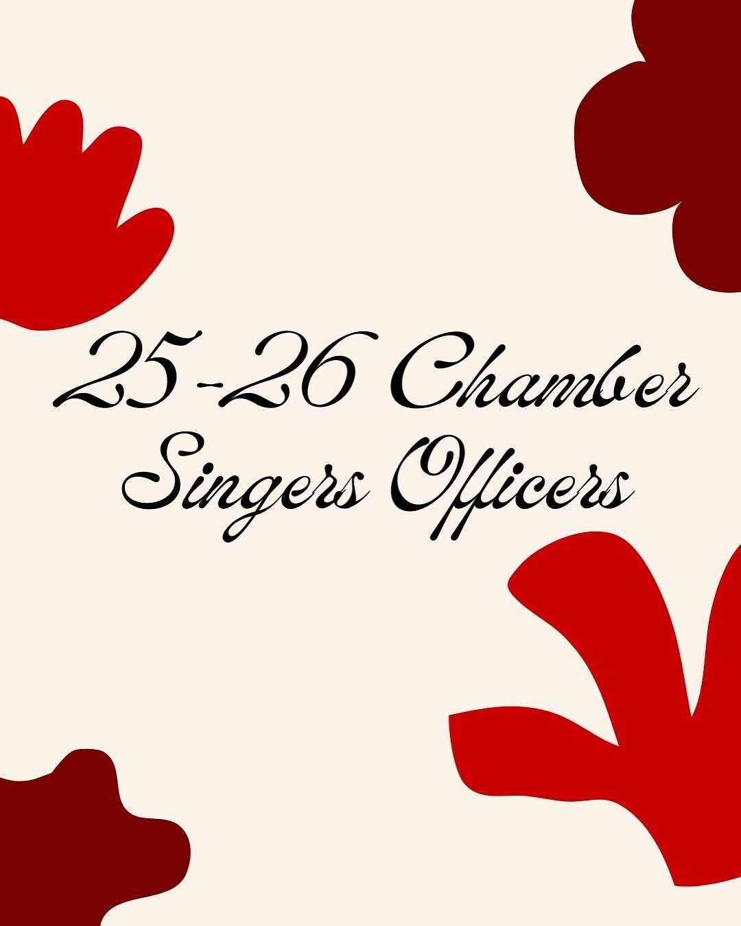 introducing our 25-26 chamber singers officers! we are so excited for this year!! ❤️🎶