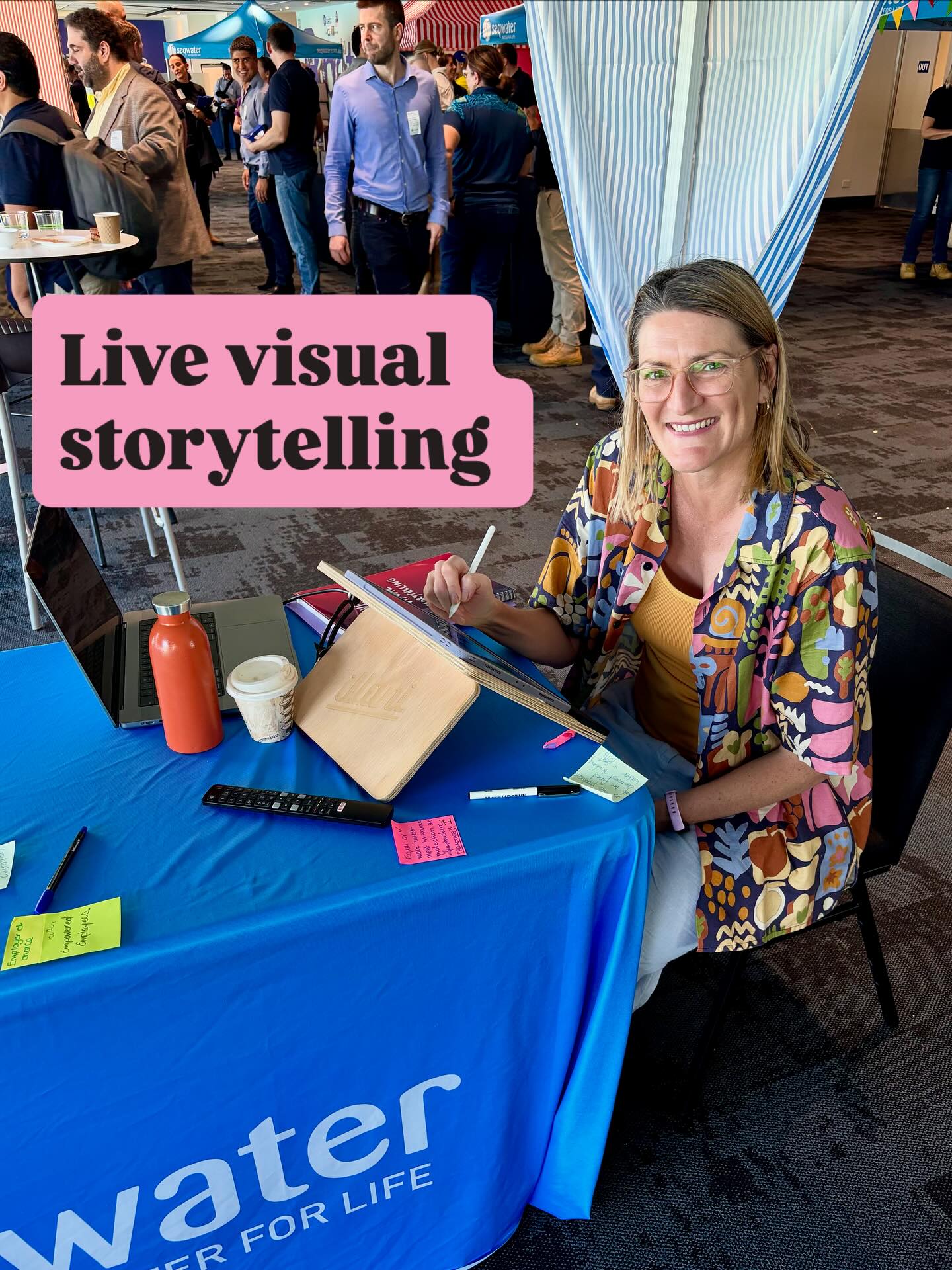 Another awesome event with @seqwater this time at @cbussuper.stadium - apparently you can pick a kiwi by how they say ‘orrrsum’ 😂 #visualstorytelling #graphicrecording #livescribing