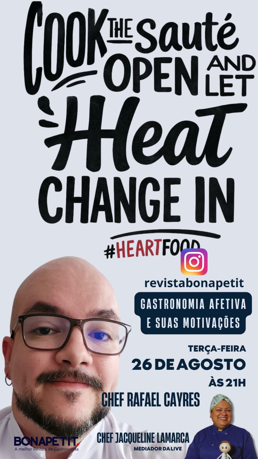 A Live hoje foi fantástica… falamos sobre gastronomia efetiva com o chef @rafaelelicayres e a mediadora e chef @chefjacquemartins .
Agradecimentos: @dufloss6004 @casagabrielrodrigues @vinicolaessenza