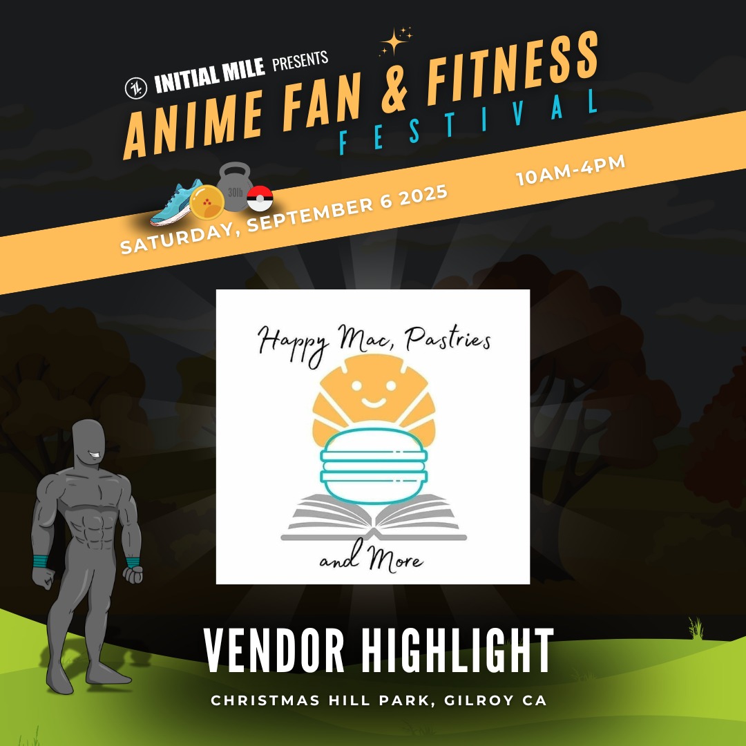 Visit @happymacs_more at our inaugural Anime Fan and Fitness Festival on Saturday September 6 at Christmas Hill Park in Gilroy to purchase some of her latest sweet treats and pastries and learn more about her cooking classes! #animefanandfitnessfestival #initialmile #adaptevolveascend #animefest #animefans #anime #animelife #fitnessfest #fitnesslifestyle #fitlife #fitnessfest #bayareaevents #gilroy #pastrycehf #sweettreats #cookingclasses