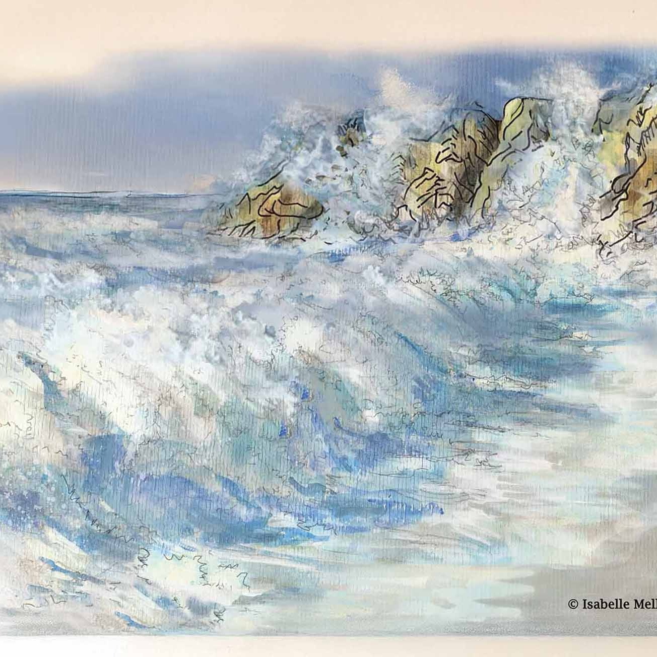 Carnet de voyage - Côte Sauvage, Quiberon #CroquisDeVoyage #Quiberon #Bretagne