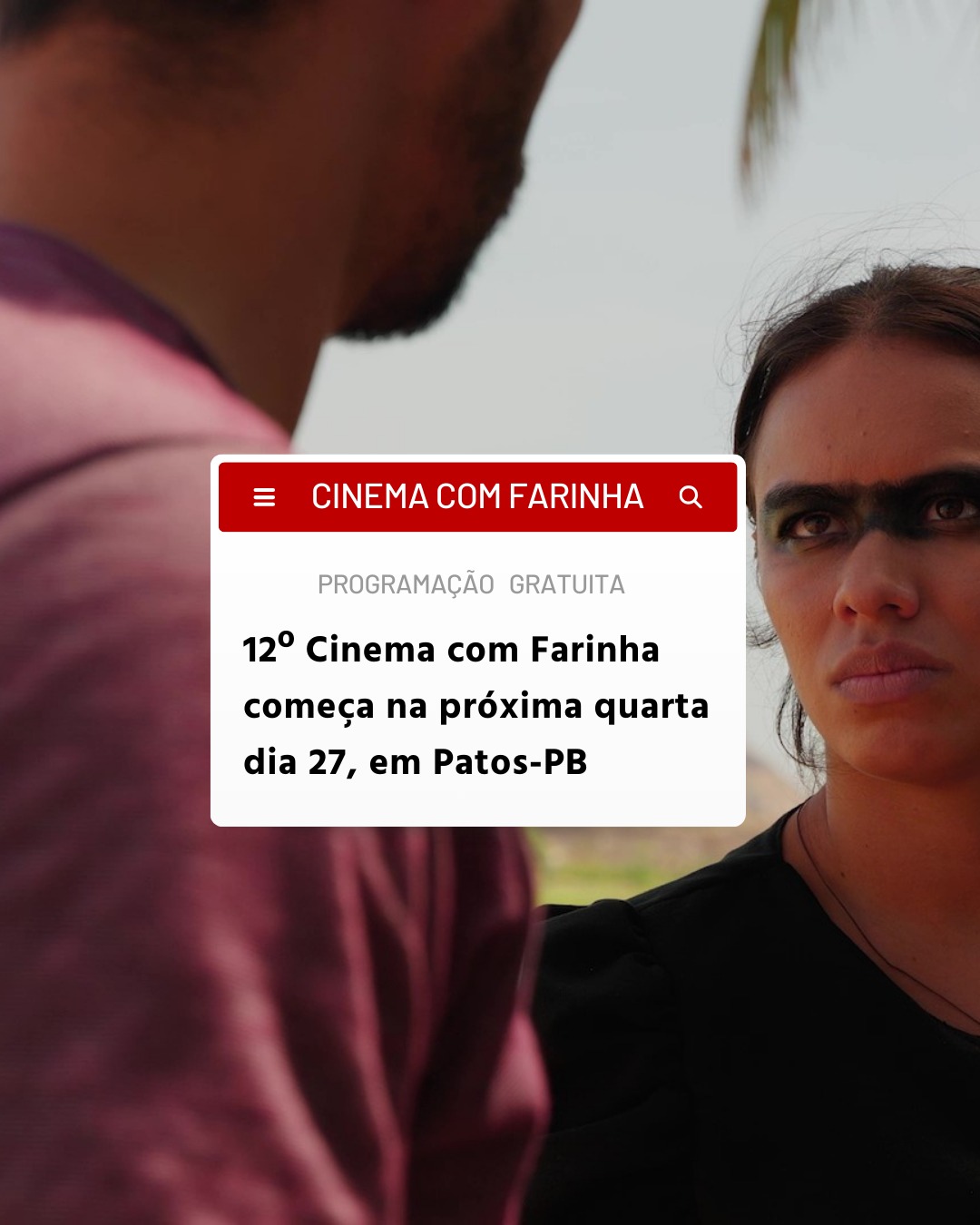 🎬✨ 12º Festival Cinema com Farinha começa na próxima quarta, dia 27, em Patos!
De 27 a 30 de agosto, o sertão será palco de uma grande celebração do audiovisual nordestino no Cinema do Patos Shopping, com entrada gratuita.
A programação reúne mostras nacionais, paraibanas e sertanejas, a Mostra de Longas e a tradicional Mostrinha Infantil. A abertura traz um momento histórico: a estreia de “Pegas”, primeiro longa de uma produtora de cinema do sertão, dirigido por Deleon Souto.
📽️ Além das exibições, o festival promove oficinas em escolas e debates com realizadores, consolidando-se como espaço de formação, identidade e resistência cultural.
📅 27 a 30 de agosto
📍 Cinema do Patos Shopping
✅ Entrada gratuita