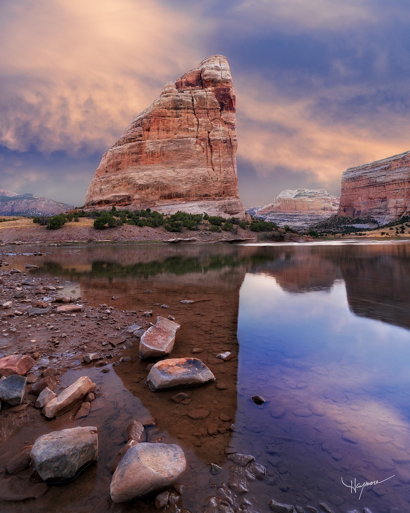 It’s always rewarding visiting a place that’s been on your list for quite some time, and when you arrive, it’s even more magical than you expected.
Driving down to the bottom of this canyon where a remote campground sits on the banks of the river bending around this formation was enriching in itself. Passing hidden Petroglyphs along the way gives a sense of the solitude that the ancient people had in this area.
