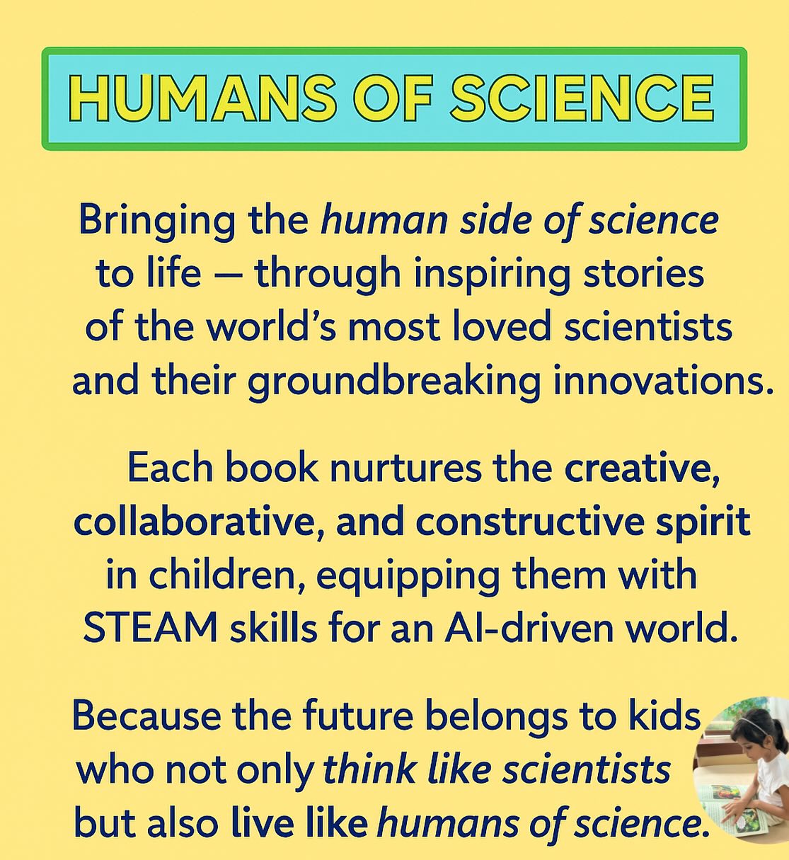 More than stories — these are journeys of imagination, curiosity, and courage. 🌟 Humans of Science brings the human side of great scientists to your child’s world, nurturing skills that matter in the AI-driven future.#HumansOfScience #BeyondBox #EinsteinsWonders #ScienceStories #STEMForKids #STEAMLearning#TogetherWeGrow #TogetherWeLearn #TogetherWeInspire #TogetherForFuture #togetherwecreate #FutureMinds #CuriousKids #RaisingInnovators #ImaginationUnlocked #CreativeKids #learningmadefun