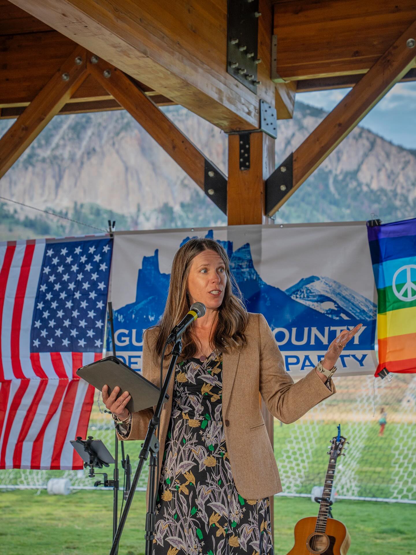 It was great to join the @gunnison_dems at their annual CommUNITY dinner last weekend. I met @alexkelloffco, who is running to represent us in the US House of Representatives (Congressional District 3/CD3). It was fun to see @phillips_photo awarded with an up-and-coming leader award! It was great to get to share some thoughts about hope, fighting for our values, and the wins we’ve had at the local level. And it was great to connect with many of you! Thank you to @phillips_photo for the first two photos! Thanks to Jim, Shannon, Annie, Vikki, Jeff, and others who organized such a good event. Thanks to everyone that came out!!
#gunnisoncounty #democrats