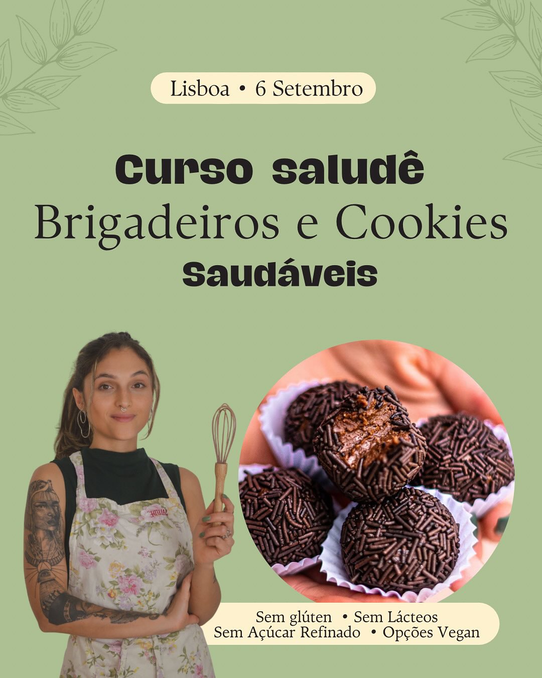 No dia 6 de setembro teremos um Curso muito especial, ensinaremos os nossos famosos Brigadeiros em diferentes sabores, além disso os Cookies Saludê que conquistaram imensos clientes!
•Comente SALUDÊ pra receber + informações
Uma experiência única com receitas deliciosas sem glúten, sem açúcar refinado, sem lácteos, além de opções vegan!
🗓️6 setembro (10h às 18h)
📍Ateliê Rosa Nada Pink @rosanadapink
👩🏻🍳 Inscrições Link na Bio