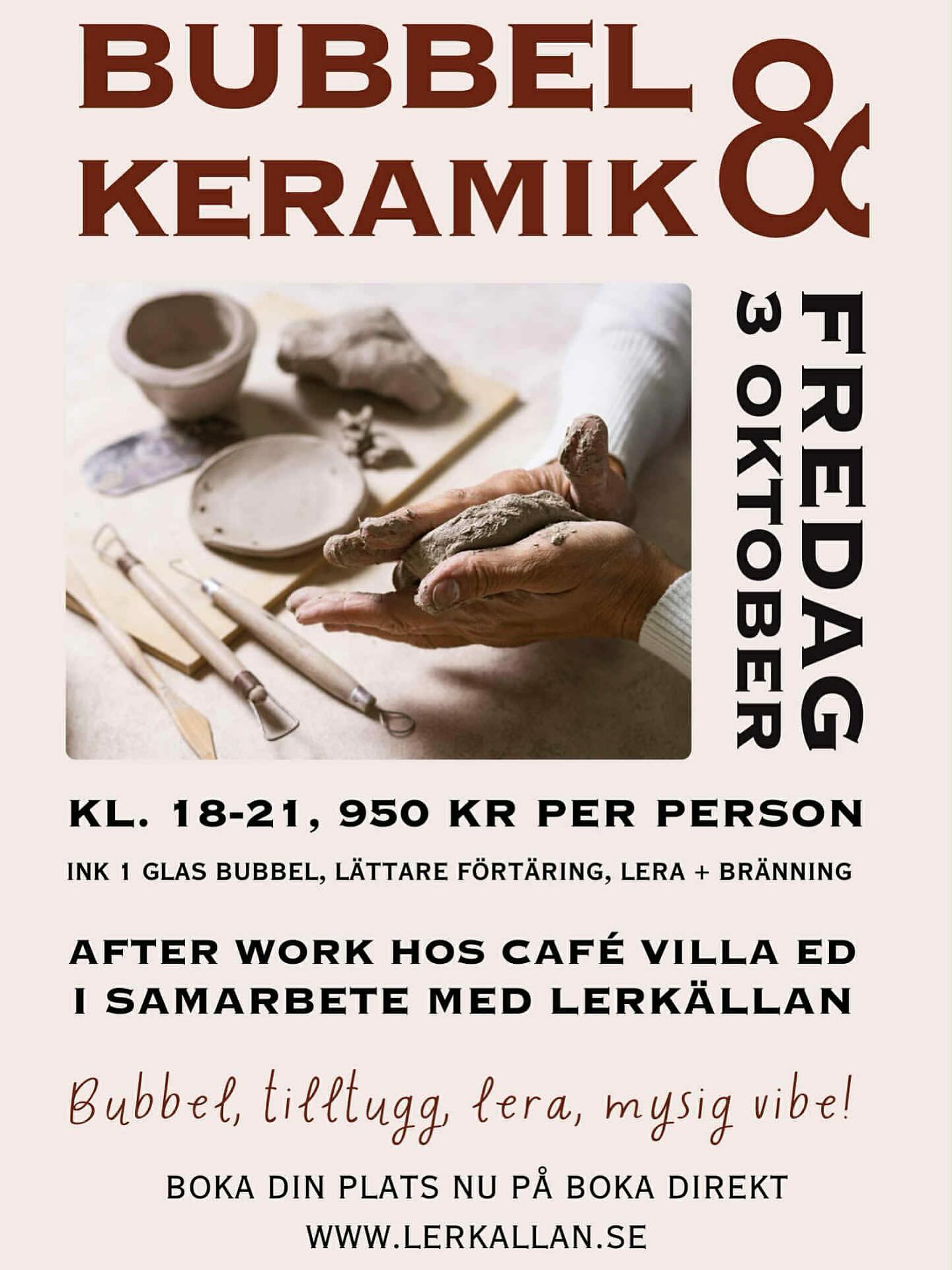 Missa inte den här mysiga dagen hos @lerkallan & @cafevillaed med bubbel, lera och härligt häng 🪴🖤
Vi på Villa Ed
Inredningsbutik @villaedinredning
Klädbutik @villaed_by_glozzy
Café & Bistro @cafevillaed
Frisörer @villaed.frisorerna
Injektionsbehandlare @beautylin.se
Kroppsvård & Massage @lindaholtzkroppsvard
Inemotion Psykologi @inemotionpsykologi
Keramik @lerkallan
Skulpturskogen Villa Ed