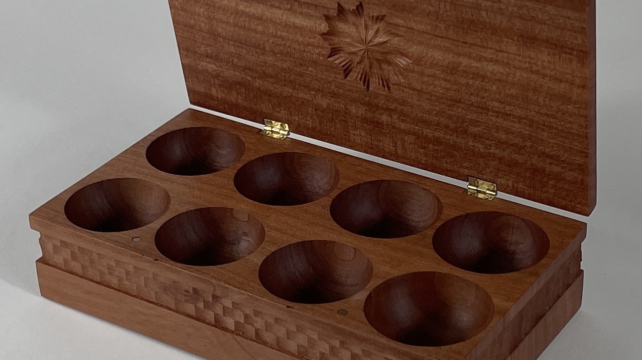 A square box turned on a lathe? We had a client enquire about having a pill box made. Being wood turners meant getting creative. Other than cutting a square blank this is completely made using our Rose Engine lathe and wood lathe. Arbutus finished with tung oil. 7.5" X 4" X 1.75" darawoodworks.com