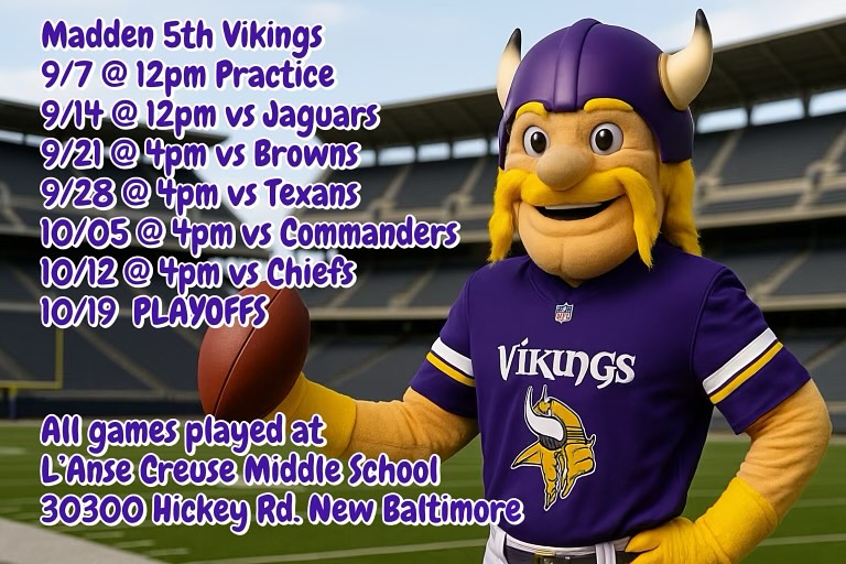 Come and support your hometown Vikings!!!