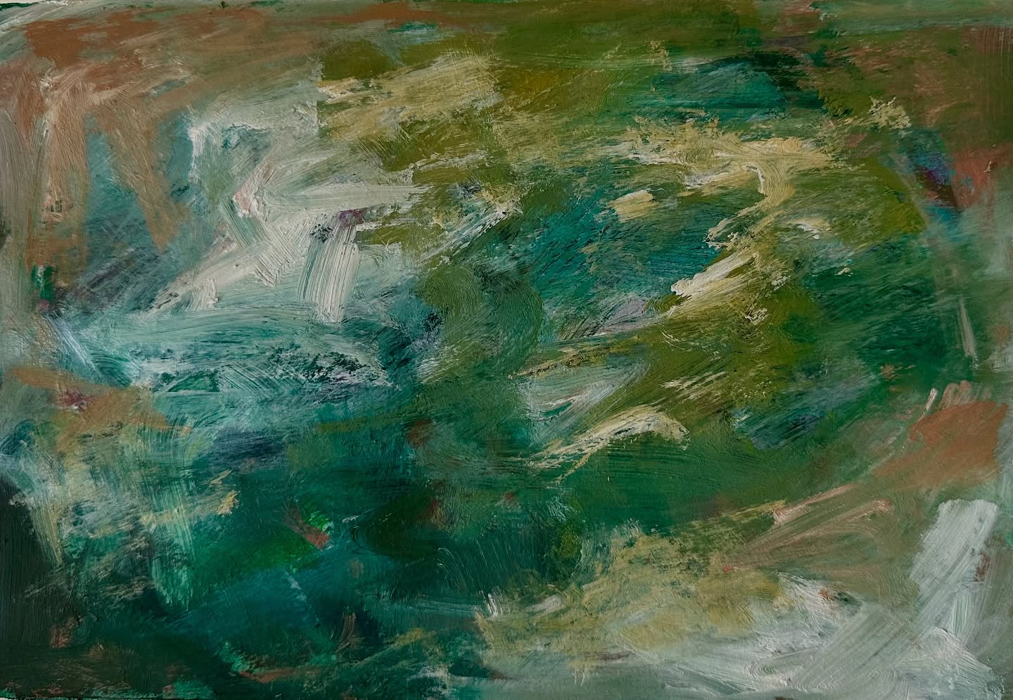 A sketchbook study in acrylic, focusing on movement and depth. The shapes and rhythm in this piece remind me of wind over water. I’d like to see how this approach works on a larger canvas sometime, as I quite like it enlarged in this template by @insituartroom.
Acrylic on paper – sketchbook study
#acrylicstudy #sketchbookwork #abstractlandscape #movementanddepth #quietart #contemporarypainting #paintingpractice #intuitionandform