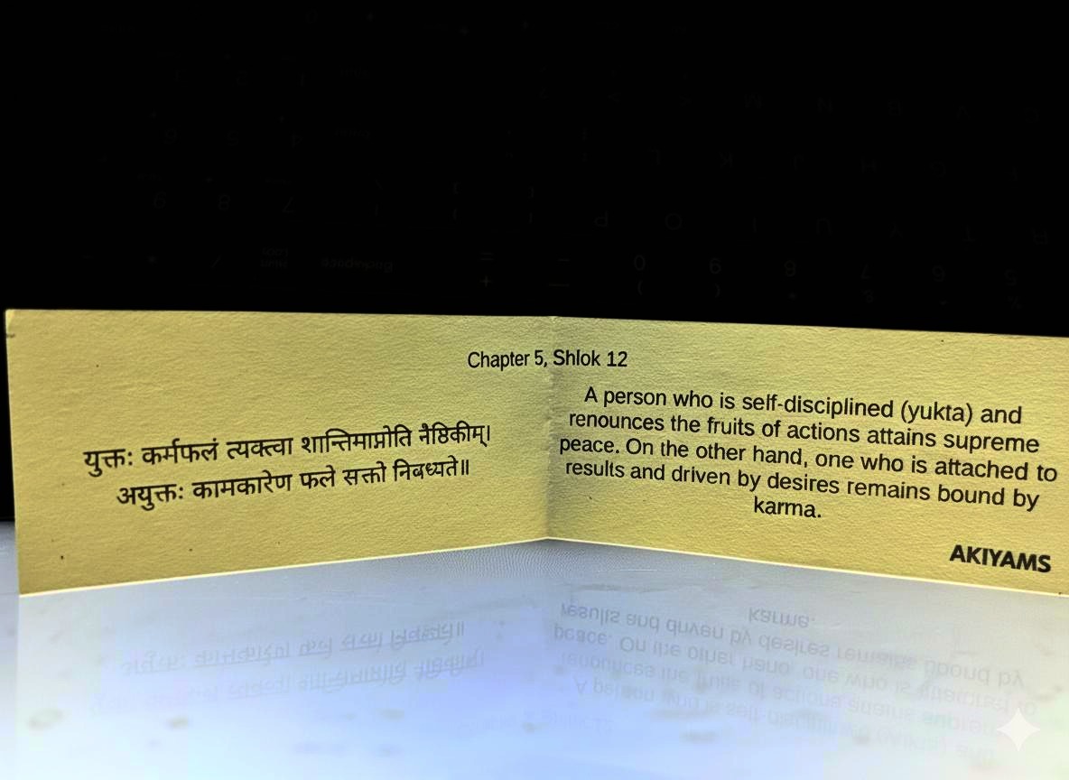 рдпрд╣ рдПрдХ рдЧреАрддрд╛ рдЬрд╛рд░ рд╣реИ рдЬрд┐рд╕рдореЗрдВ рднрдЧрд╡рдж рдЧреАрддрд╛ рдХреЗ 72 рдЪреБрдиреЗ рд╣реБрдП рд╢реНрд▓реЛрдХ рд╣реИрдВред рдЗрд╕реЗ рджреИрдирд┐рдХ рдкреНрд░реЗрд░рдгрд╛ рдФрд░ рдЖрдВрддрд░рд┐рдХ рд╢рд╛рдВрддрд┐ рдХреЗ рд▓рд┐рдП рдмрдирд╛рдпрд╛ рдЧрдпрд╛ рд╣реИред
рдореБрдЦреНрдп рд╡рд┐рд╢реЗрд╖рддрд╛рдПрдБ:
рджреИрдирд┐рдХ рд╢реНрд▓реЛрдХ: рд╣рд░ рджрд┐рди рдХреЗ рд▓рд┐рдП рдПрдХ рд╢реНрд▓реЛрдХ, рдЬреЛ рдЖрдкрдХреЛ рдорд╛рд░реНрдЧрджрд░реНрд╢рди рдФрд░ рдорд╛рдирд╕рд┐рдХ рд╕реНрдкрд╖реНрдЯрддрд╛ рджреЗрддрд╛ рд╣реИред
рд░рдВрдЧреЛрдВ рд╕реЗ рднрд╛рд╡рдирд╛рдПрдБ: рд╢реНрд▓реЛрдХреЛрдВ рдХреЛ 9 рдЕрд▓рдЧ-рдЕрд▓рдЧ рд░рдВрдЧреЛрдВ рдореЗрдВ рдмрд╛рдВрдЯрд╛ рдЧрдпрд╛ рд╣реИ, рд╣рд░ рд░рдВрдЧ рдПрдХ рднрд╛рд╡рдирд╛ рдХреЛ рджрд░реНрд╢рд╛рддрд╛ рд╣реИ (рдЬреИрд╕реЗ, рдХреНрд░реЛрдз рдХреЗ рд▓рд┐рдП рд▓рд╛рд▓, рд╢рд╛рдВрддрд┐ рдХреЗ рд▓рд┐рдП рдиреАрд▓рд╛)ред рдЖрдк рдЕрдкрдиреА рднрд╛рд╡рдирд╛ рдХреЗ рдЕрдиреБрд╕рд╛рд░ рд╢реНрд▓реЛрдХ рдЪреБрди рд╕рдХрддреЗ рд╣реИрдВред
рдкреНрд░реАрдорд┐рдпрдо рдбрд┐рдЬрд╝рд╛рдЗрди: рдпрд╣ рдПрдХ рд╕реБрдВрджрд░ рдХрд╛рдВрдЪ рдХреЗ рдЬрд╛рд░ рдореЗрдВ рдЖрддрд╛ рд╣реИ, рдЬреЛ рдЗрд╕реЗ рдШрд░ рдХреА рд╕рдЬрд╛рд╡рдЯ рдХрд╛ рдПрдХ рд╕реБрдВрджрд░ рд╣рд┐рд╕реНрд╕рд╛ рдмрдирд╛рддрд╛ рд╣реИред
рдЙрдкрдпреЛрдЧ: рдпрд╣ рдзреНрдпрд╛рди ,рдФрд░ рддрдирд╛рд╡ рдХрдо рдХрд░рдиреЗ рдХреЗ рд▓рд┐рдП рдмрд╣реБрдд рдЙрдкрдпреЛрдЧреА рд╣реИред
рдЙрдкрд╣рд╛рд░: рдпрд╣ рджрд┐рд╡рд╛рд▓реА, рдЬрдиреНрдорджрд┐рди рдпрд╛ рдЕрдиреНрдп рдЦрд╛рд╕ рдЕрд╡рд╕рд░реЛрдВ рдкрд░ рджреЗрдиреЗ рдХреЗ рд▓рд┐рдП рдПрдХ рдмрд╣реБрдд рд╣реА рдЕрдЪреНрдЫрд╛ рдФрд░ рдЖрдзреНрдпрд╛рддреНрдорд┐рдХ рдЙрдкрд╣рд╛рд░ рд╣реИред
This is a Geeta Jar containing 72 handpicked verses from the Bhagavad Gita. It's designed to provide daily inspiration and inner peace.
Key Features:
Daily Verses: Each day, you can pick a verse for guidance and mental clarity.
Color-Coded Emotions: The verses are divided into 9 colors, with each color representing an emotion (e.g., red for anger, blue for peace). This helps you choose a verse based on your current mood.
Premium Design: The verses come in a beautiful glass jar, making it a stylish decorative piece for your home.
Use: It's a great tool for meditation and stress relief.
Gift: This makes for a meaningful spiritual gift for occasions like Diwali, birthdays, or housewarmings.