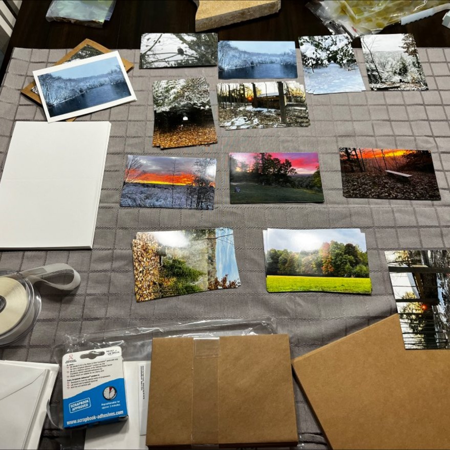 We spent some time making more of our blank photo cards reflecting seasons at the farm. This popular item is for sale at our events. Each set includes four unique photos, and sells for $10. They are great to send out individually or to give the set as a gift.