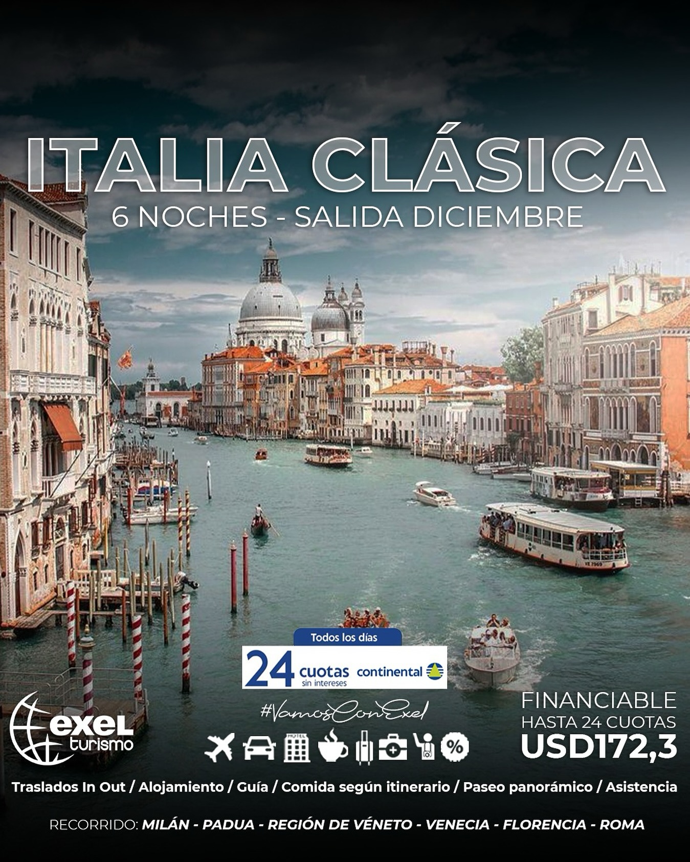 Querés conocer Italia 🇮🇹 ❓
#VamosConExel a Italia 🌍😍
Contáctate con nosotros para más detalles 📲
#viajes #turismo #italia #exel