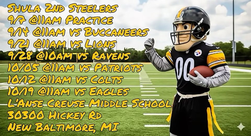 7u flag football schedule released!!
