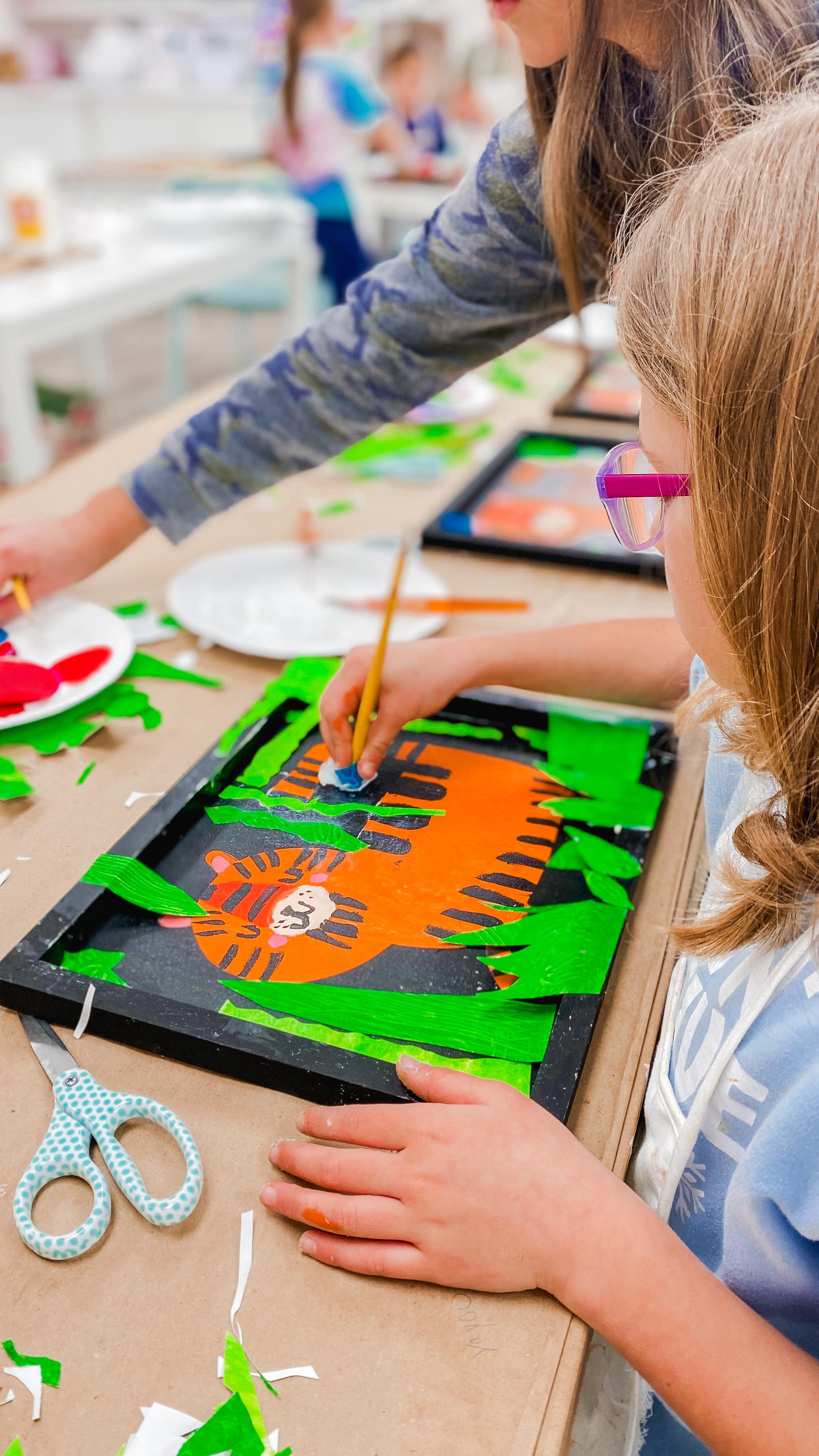 Inspired by Henri Rousseau’s dreamlike jungles, our artists embraced every step of the creative process - from drawing and sculpting to painting and collaging!