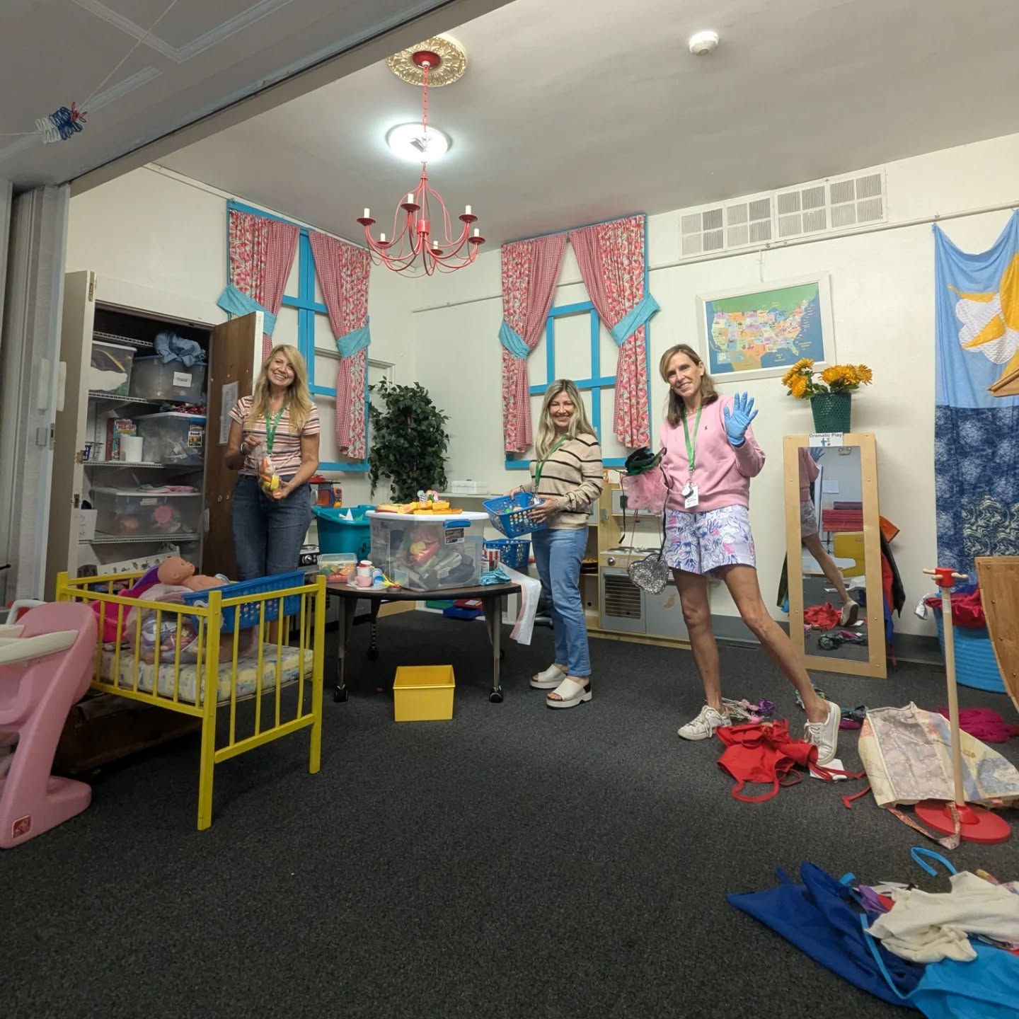 Our teachers are busy at work cleaning, organizing, planning, and setting up the school! We can't wait for students and families to join us next week! #firstdayofschool #preschoolteachers #veritasatelmwood