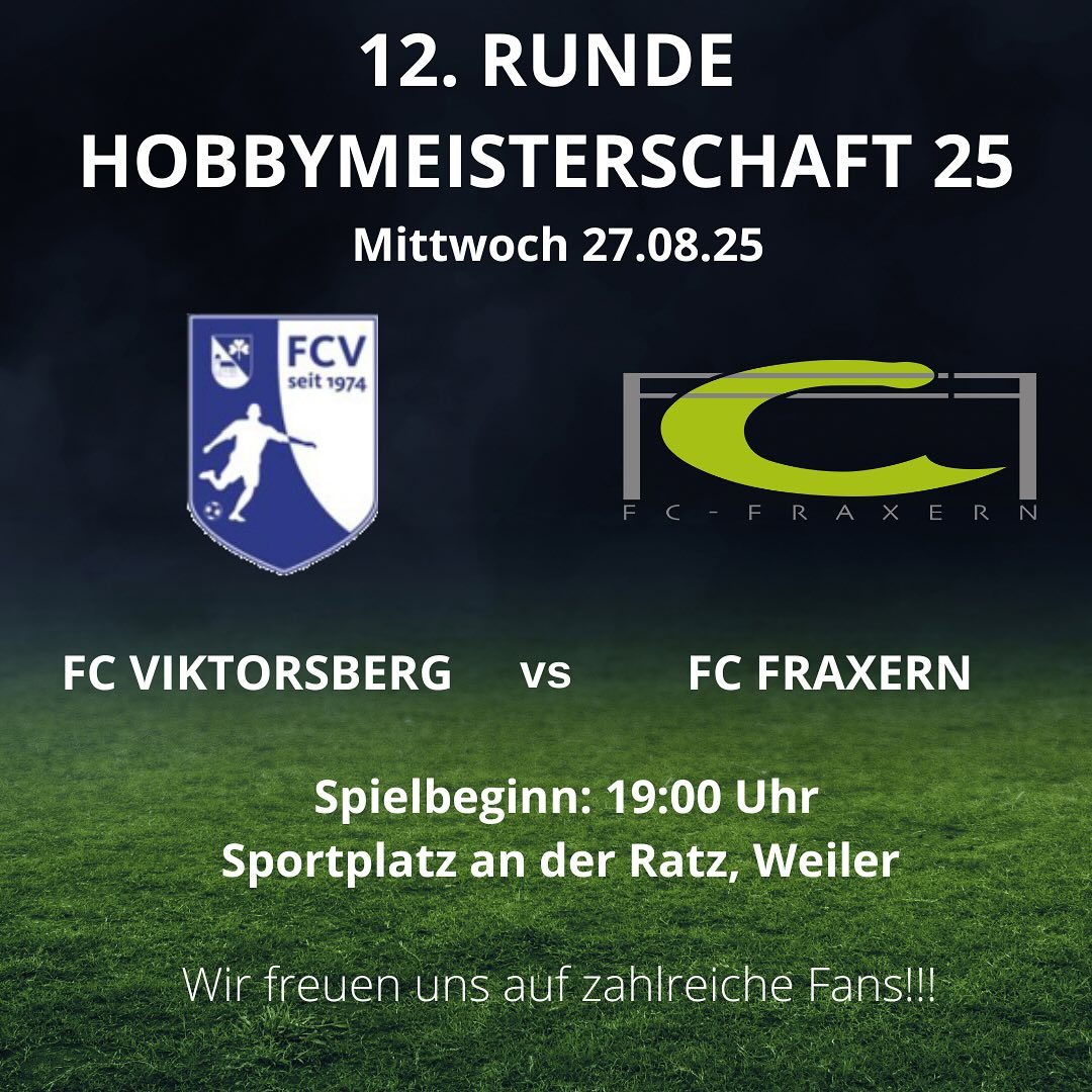 Auswärtsspiel!!⚽️⚽️
Am Mittwoch um 19:00 Uhr trifft unsere Mannschaft Auswärts auf den @fcviktorsberg . Wir freuen uns auf zahlreiche Unterstützung für unsere Mannschaft auf dem Sportplatz an der Ratz in Weiler!!⚽️
#fcfraxern #fussballspielenwoandereurlaubmachen #hobbyligavorderland #fussball #matchday