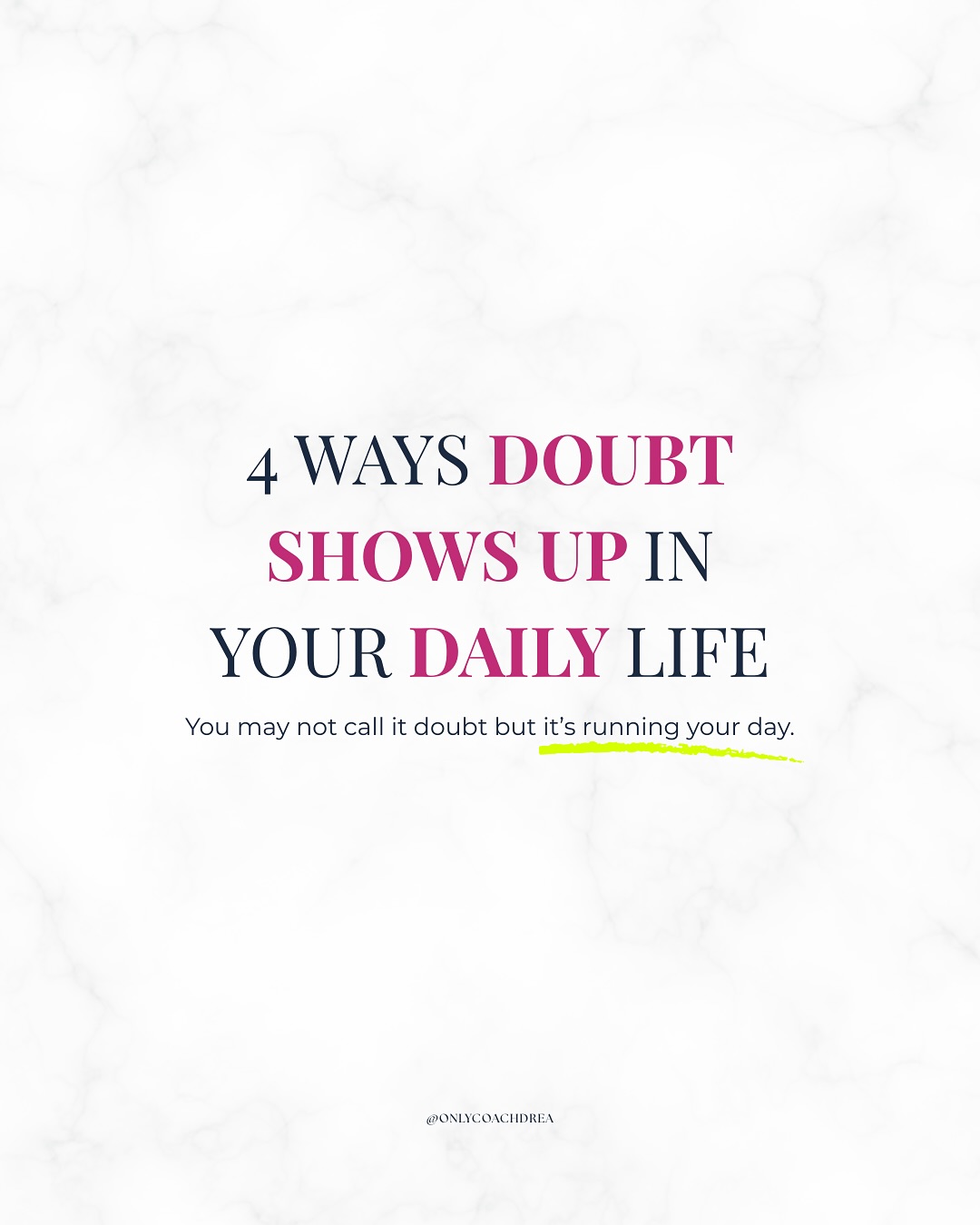 Be honest…how much of your daily life is shaped by doubt? More than you think.
You think it’s nothing… but doubt is showing up in your daily life, creating cycles that keep you stuck.
Here’s what it looks like:
1️⃣ You have a vision that’s yours alone, but you tell yourself it’s impossible with everything you’ve got going on.
2️⃣ You stay in friendships or relationships just to “keep the peace,” even though you’re unhappy. You ignore your truth out of fear of being alone.
3️⃣ You keep up the appearance of being driven and successful because deep down you doubt you’re enough without the praise and recognition.
4️⃣ At decision points, you freeze. You play it safe. You avoid the risk because you’re afraid of what might happen if you truly choose boldly.
And the result? Misery. Confusion. Inner turmoil. Feeling disconnected.
That’s your truth trying to get your attention. Signaling to you:
“This isn’t aligned. This isn’t who you are.”
Your reality won’t shift until you face the thoughts running the show. They don’t just disappear… you need to confront them.
So let me ask you this: what sense does it make for you to choose doubt, when truth is begging to set you free?
🚨 Next week, I’m dropping the Doubt Detox Challenge: 3 days of exposing lies, reclaiming truth, and finally breaking this cycle. You’ll want to be here for it. 🤝🏾