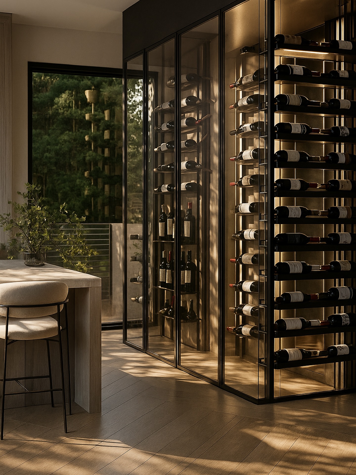 Happy Friday, everyone !🍷A glass wall of wine perfection.
This custom wine room blends modern design with timeless luxury — where every bottle is displayed like art.
#WineRoomGoals #LuxuryDesign #InteriorInspiration #ModernLiving