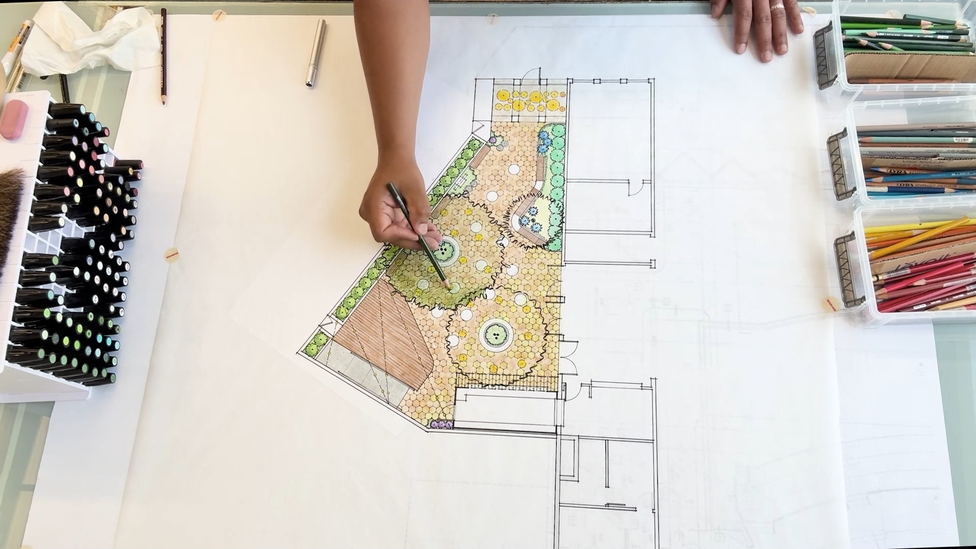 Patio Design – Concept 3
We’ve been exploring new ways to transform this performing arts theater patio in Livermore, CA into a space where people can gather, relax, and connect.
Last week we shared Concepts 1 and 2, and now we present Concept 3 – a hybrid design that combines the best elements of our earlier sketches. This plan celebrates the heritage trees, introduces flexible seating and planting areas, and creates a welcoming environment for events and everyday use.
This concept comes to life in a special way: captured in a time-lapse video of our designer’s process, giving a behind-the-scenes look at how ideas take shape.
What do you think of this new direction for the space?
.
.
.
#LandscapeArchitecture #Placemaking #CommunityDesign #Landscape #LandArch #LandscapeDesign #C2Collaborative