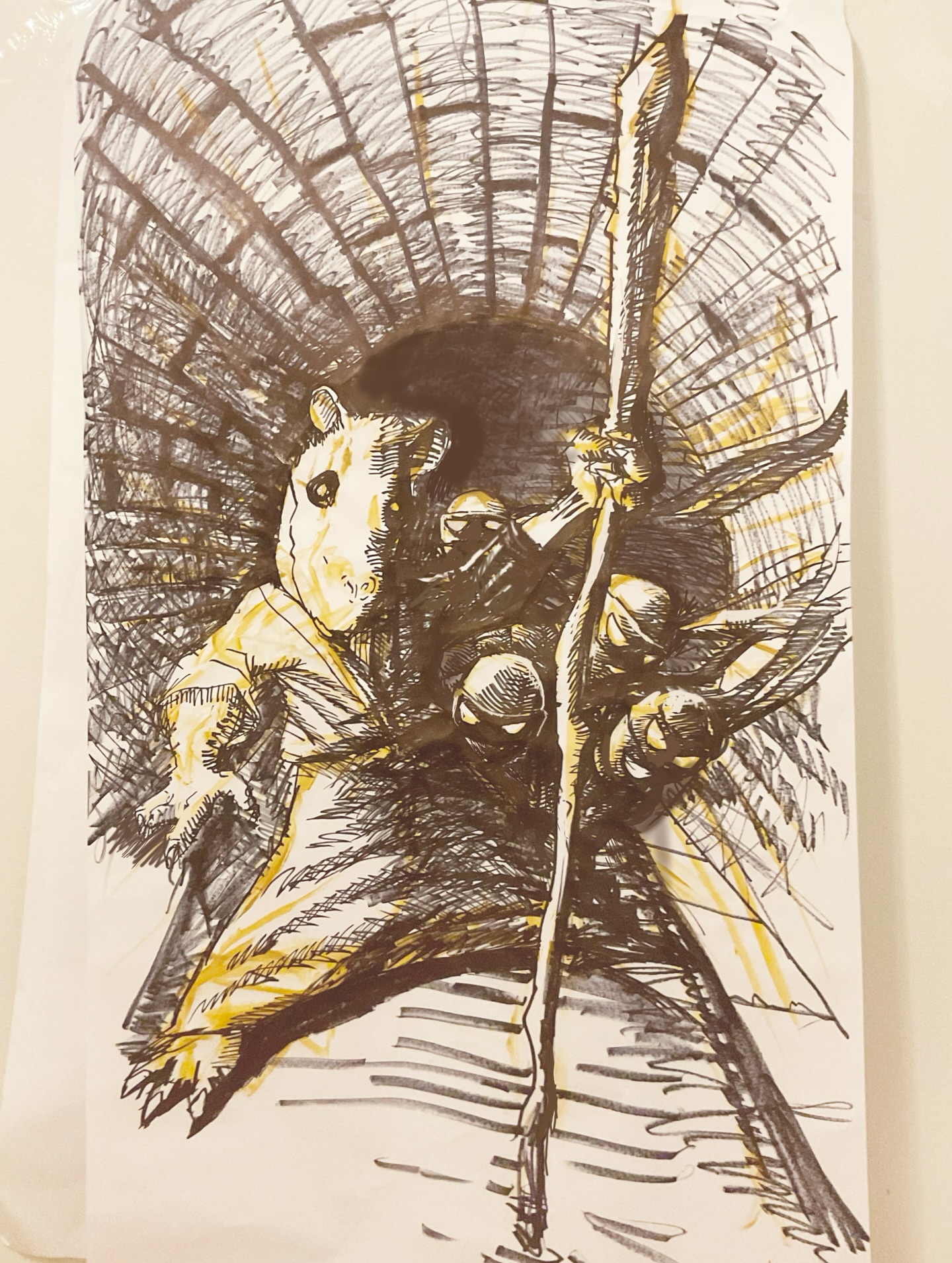 "Family Affair"
A late night rough sketch inspired by the teenage ninja turtles and their adoptive rat father, Splinter. He lovingly protects, guides, and teaches the young turtles in the way of the ninja and how to be strong for themselves, each other, and the world.